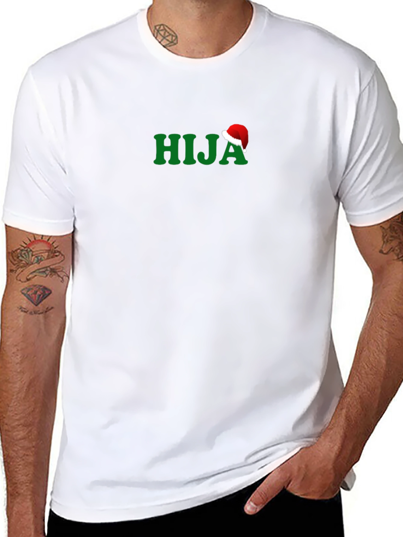 HIJA Christmas Santa Hat Graphic T-Shirt