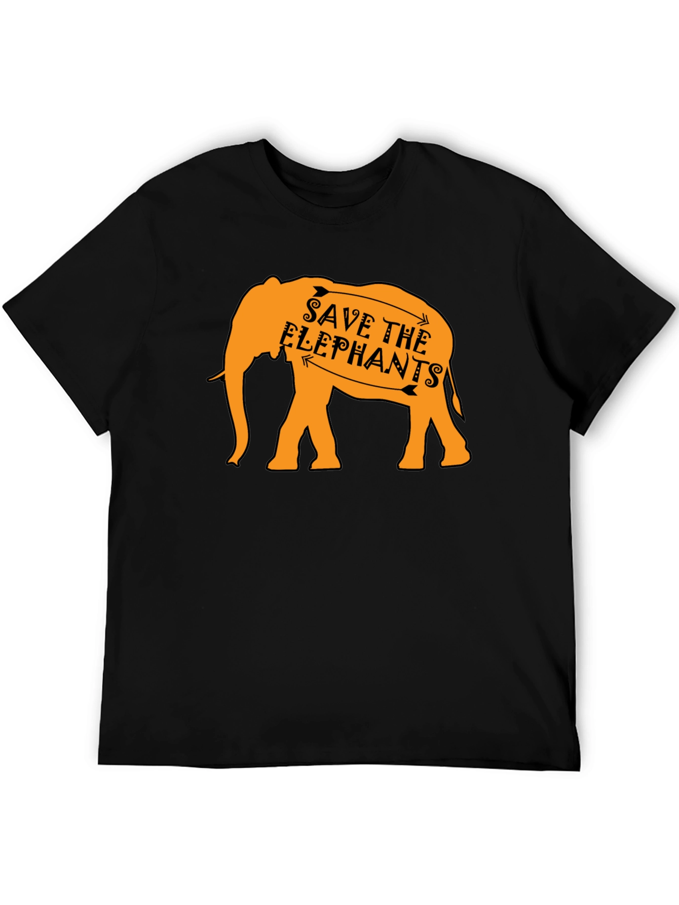 Save the Elephants Graphic Tee - Black Cotton Shirt