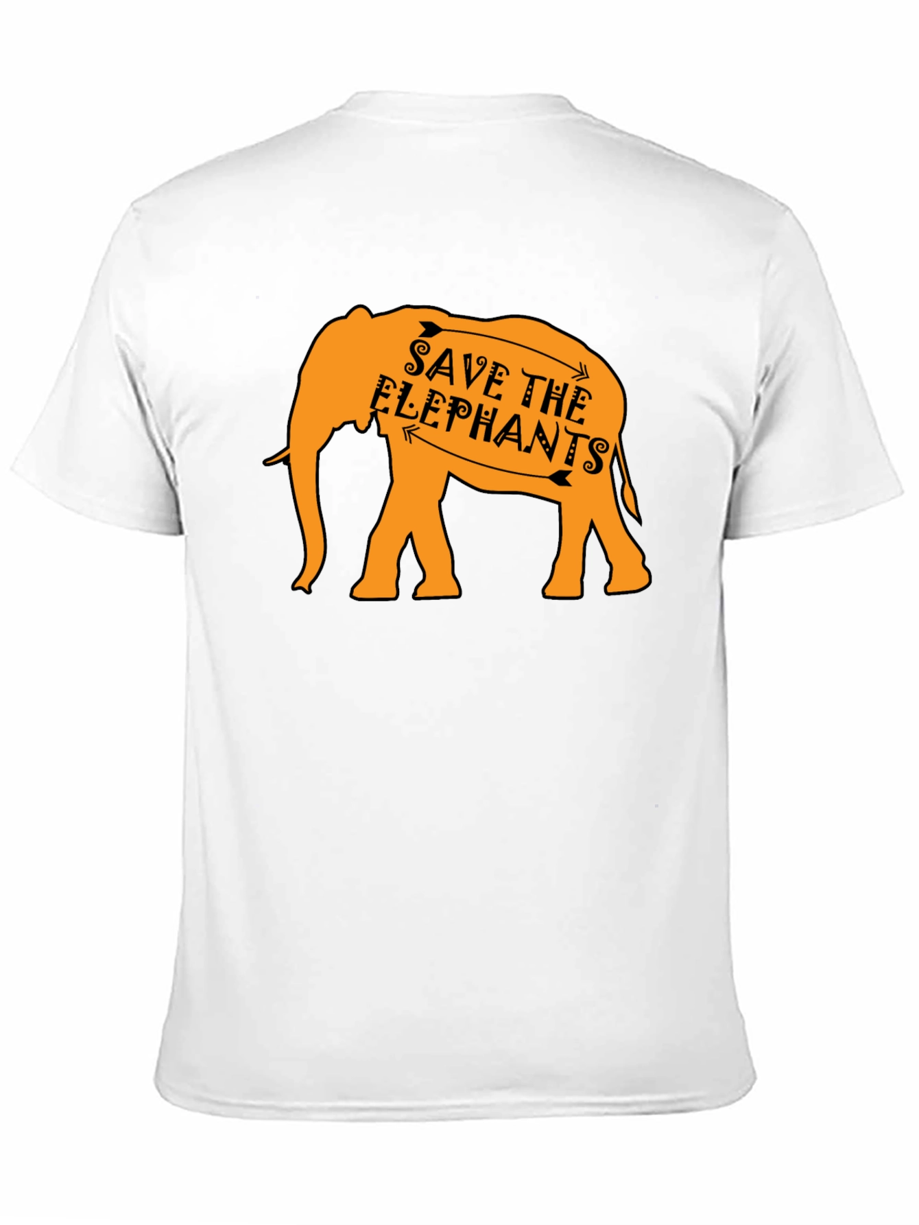 Save the Elephants Graphic Tee - Black Cotton Shirt