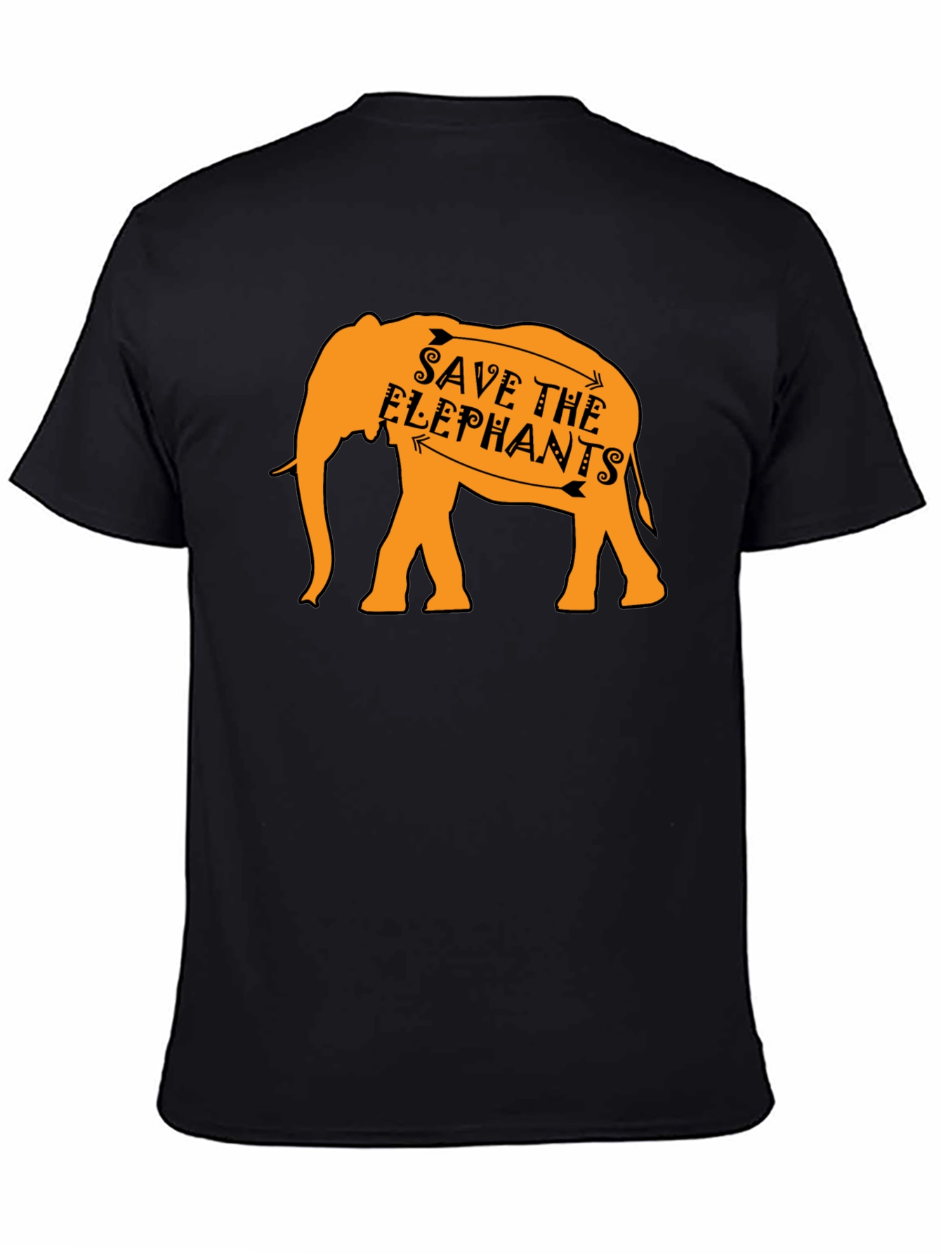 Save the Elephants Graphic Tee - Black Cotton Shirt