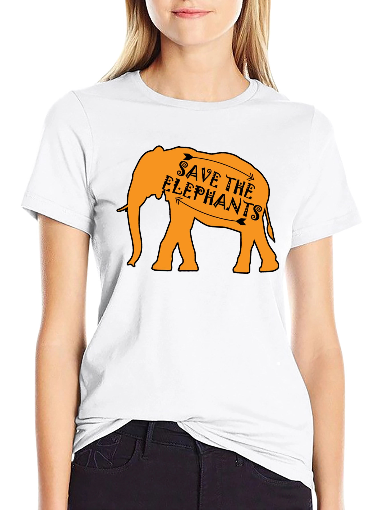 Save the Elephants Graphic Tee - Black Cotton Shirt