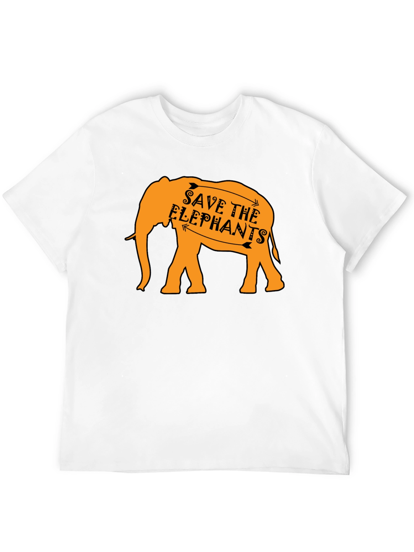 Save the Elephants Graphic Tee - Black Cotton Shirt