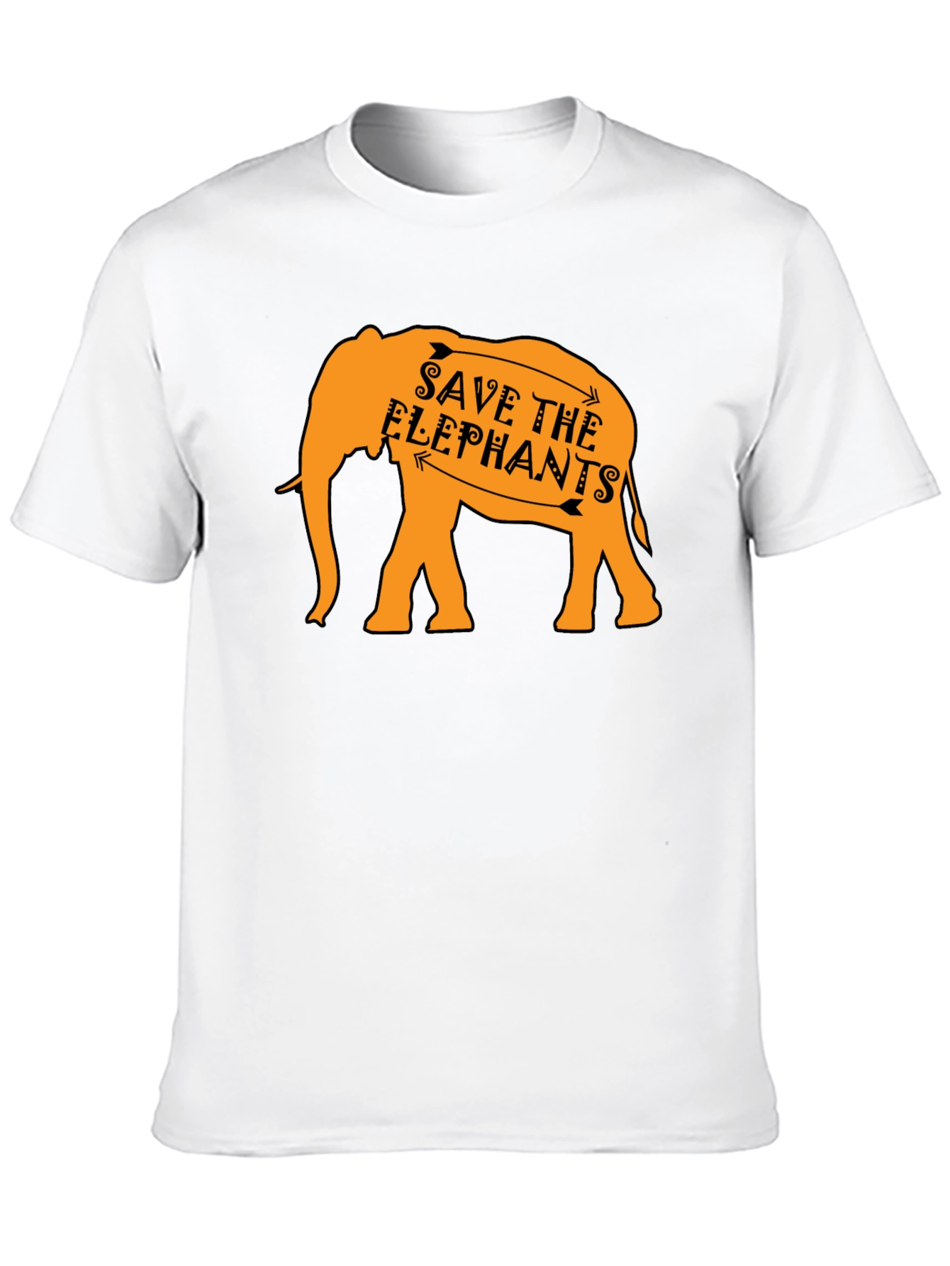Save the Elephants Graphic Tee - Black Cotton Shirt