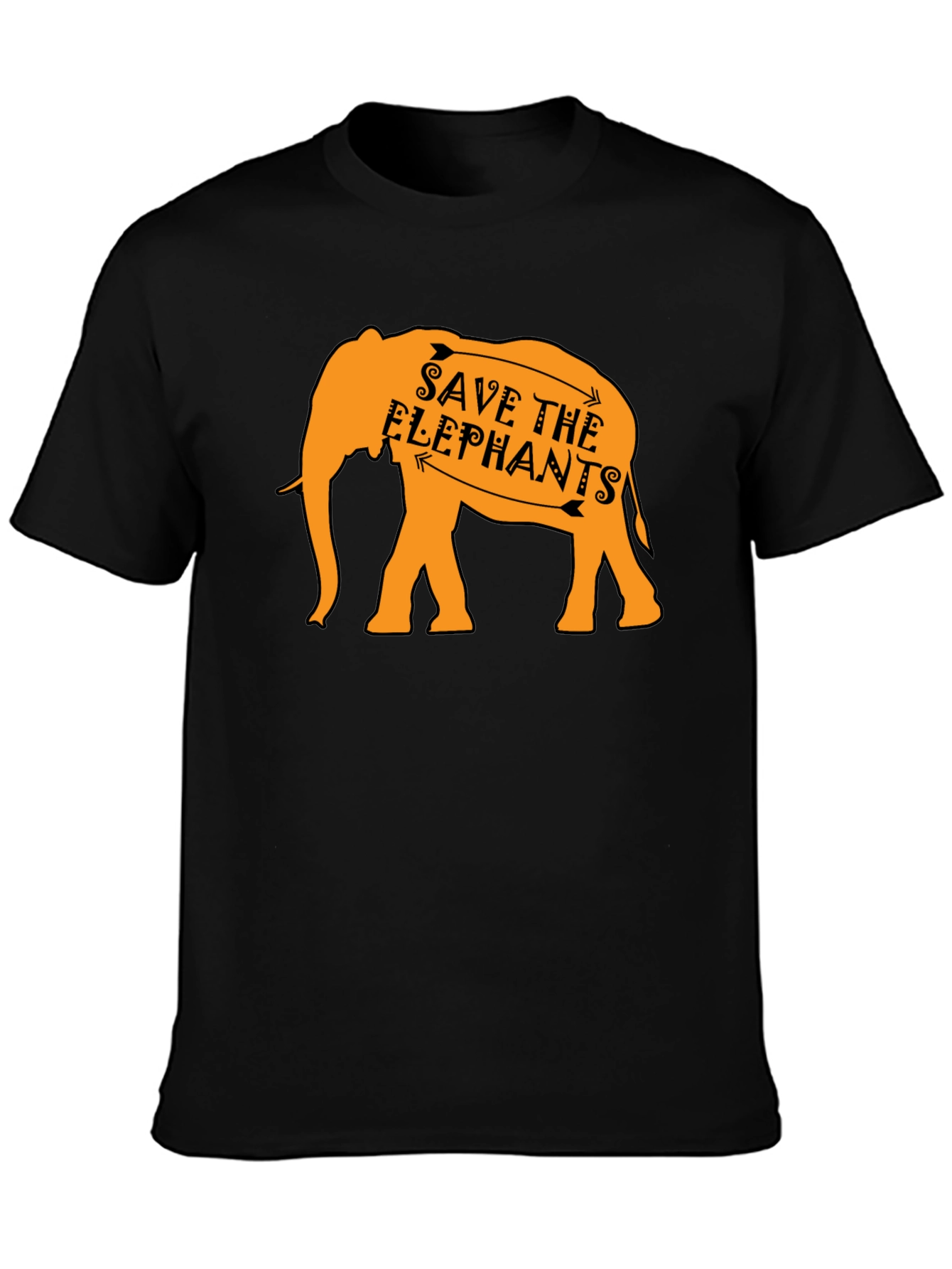 Save the Elephants Graphic Tee - Black Cotton Shirt