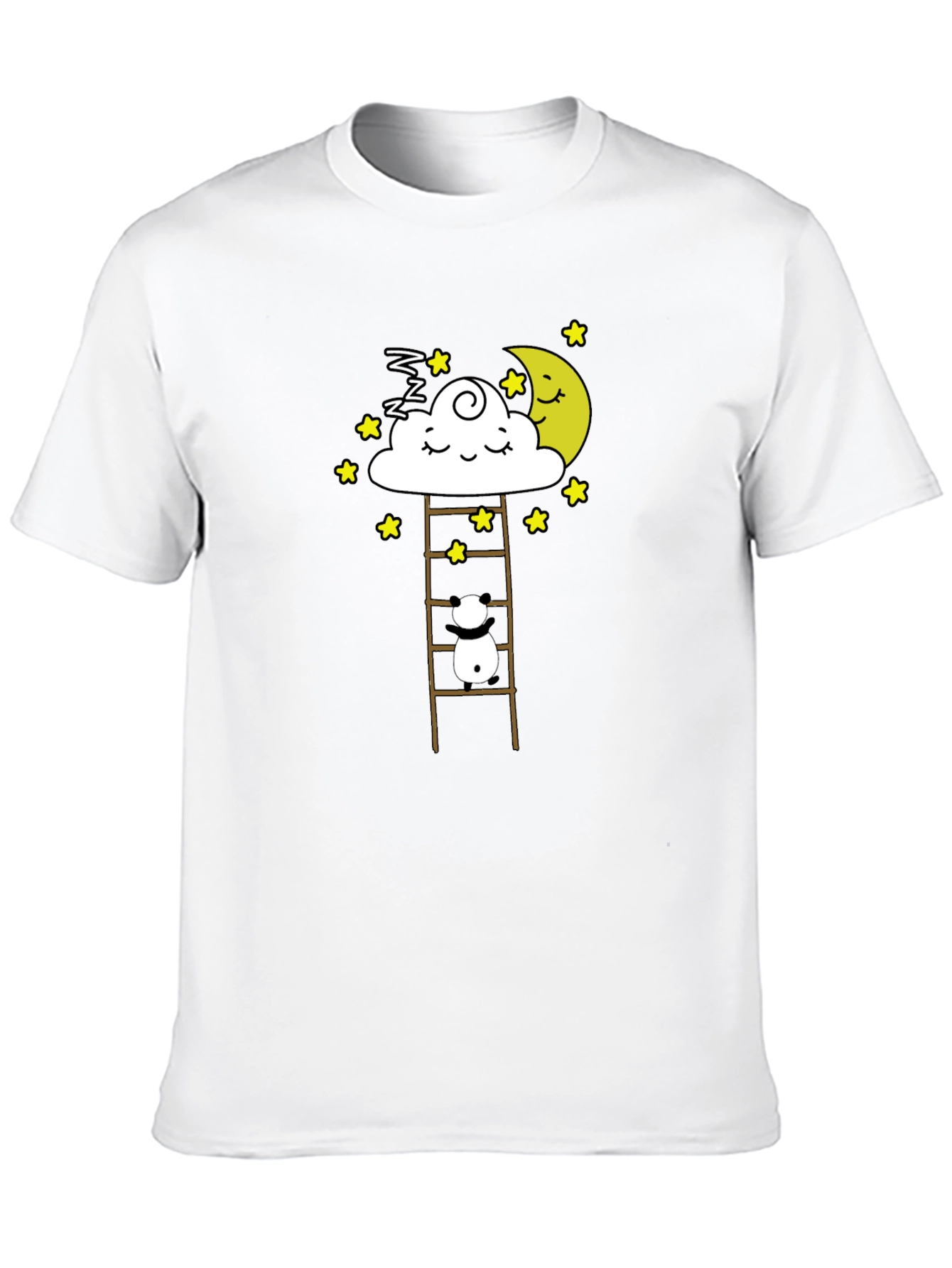 Dreamy Panda on Moon Ladder Graphic Tee