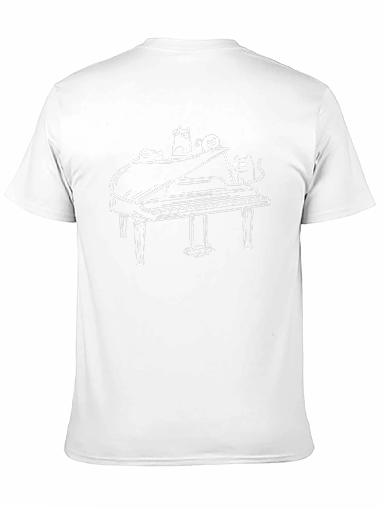 Piano Cats Black T-Shirt