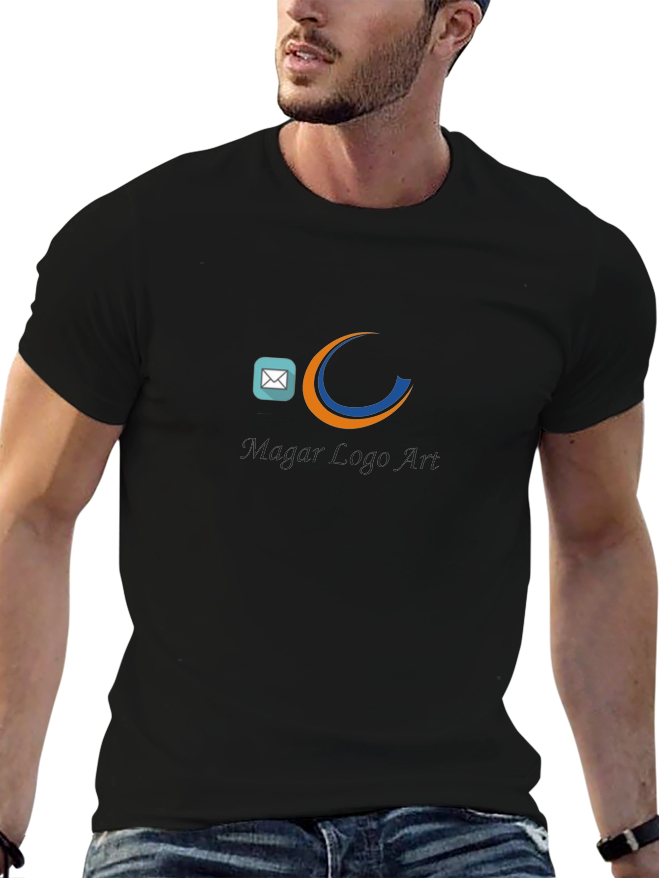 Black Graphic Tee - Magar Logo Art