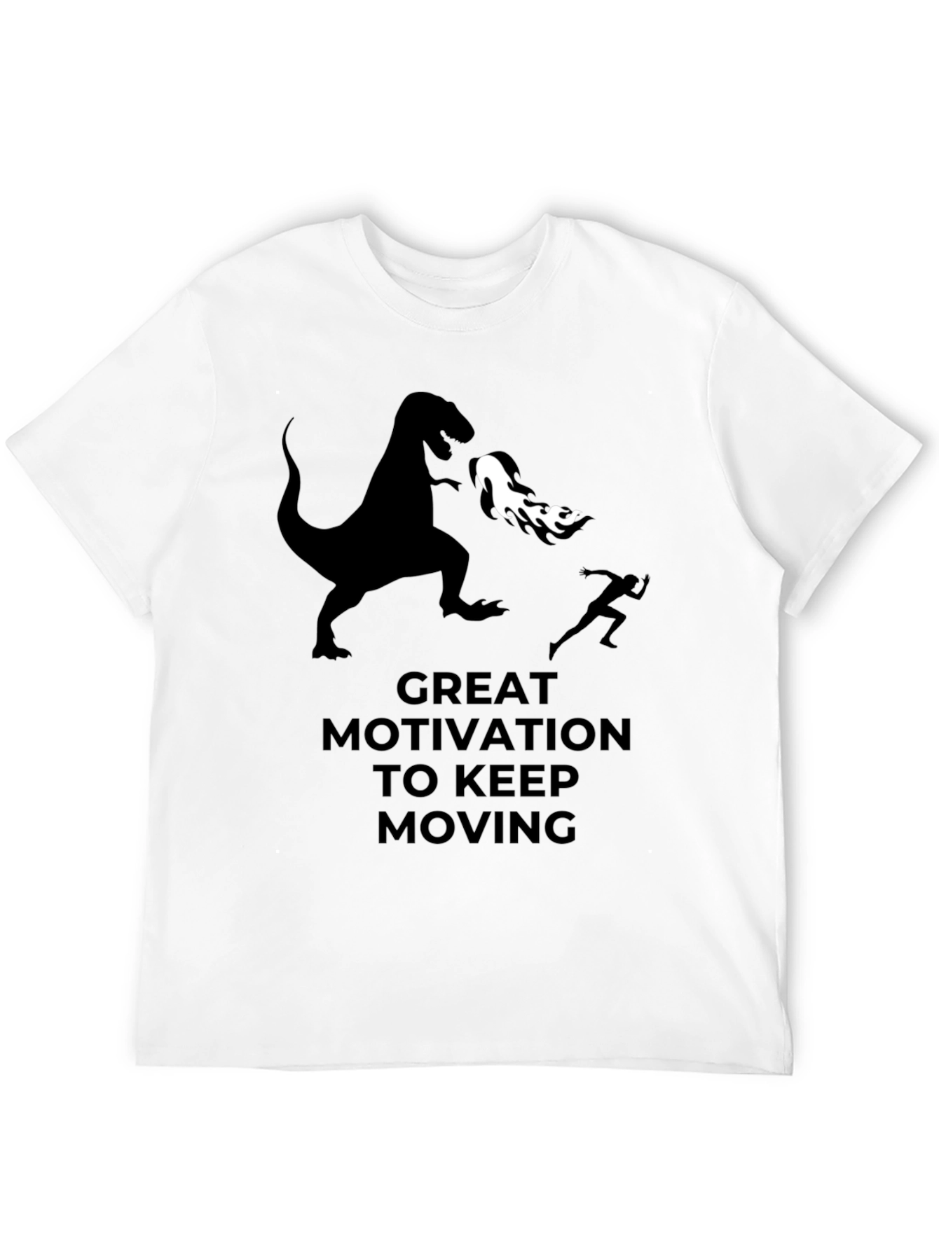 Motivational Dinosaur T-Shirt - Keep Moving!