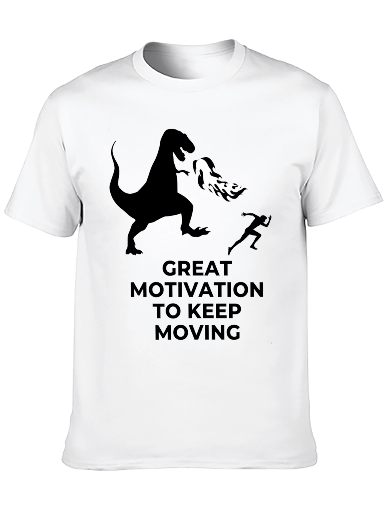 Motivational Dinosaur T-Shirt - Keep Moving!