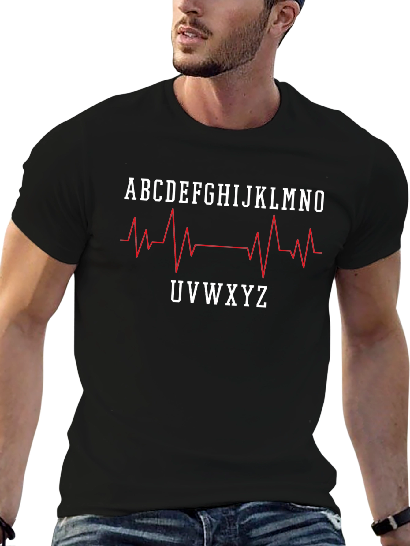 Alphabet Heartbeat T-Shirt - ABCs ECG Design
