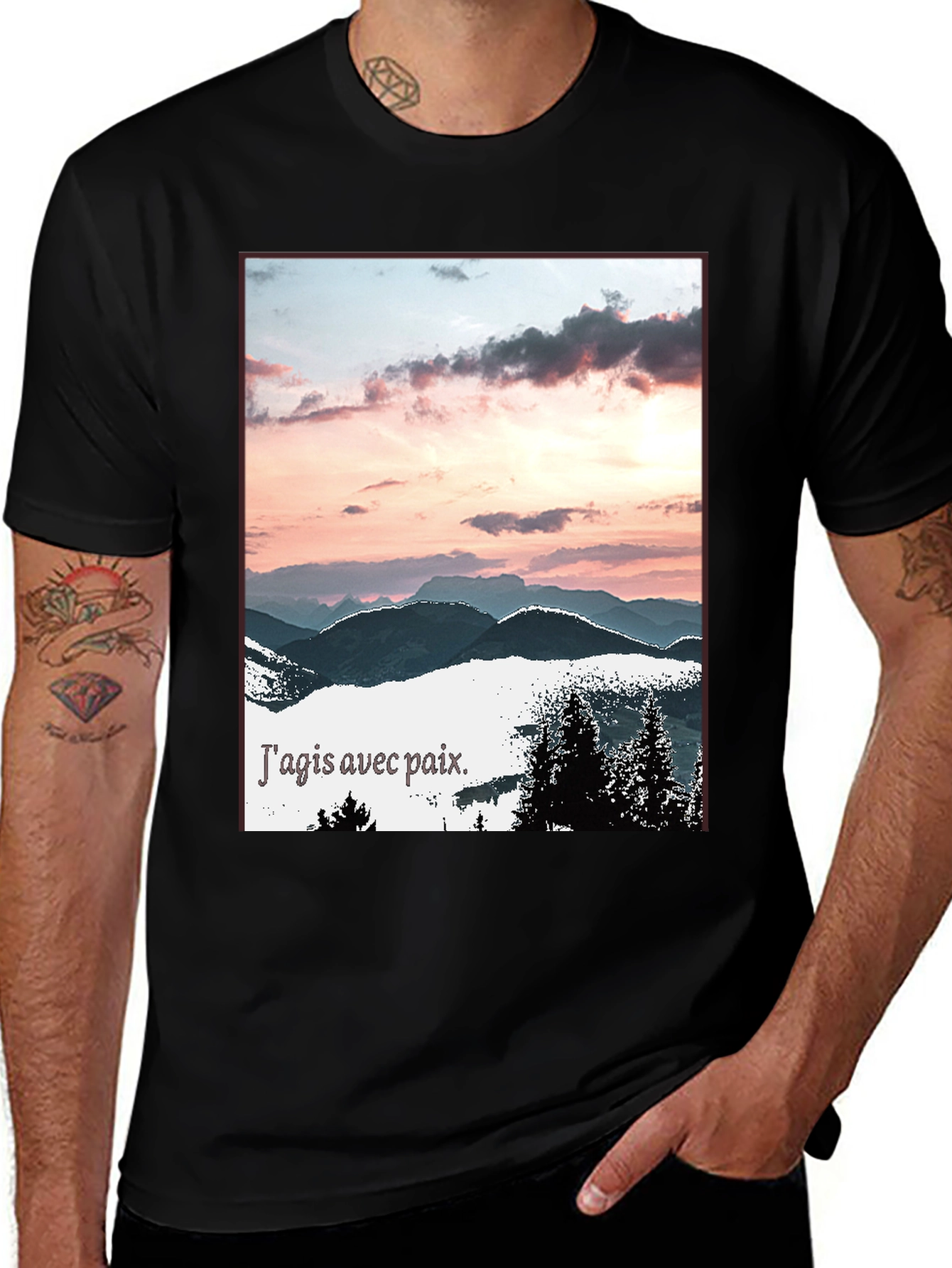 Peaceful Mountain Sunset T-Shirt
