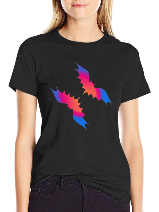 Abstract Bat Graphic Tee - Mens Black T-Shirt