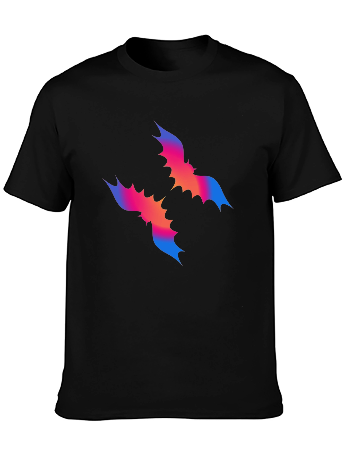 Abstract Bat Graphic Tee - Mens Black T-Shirt