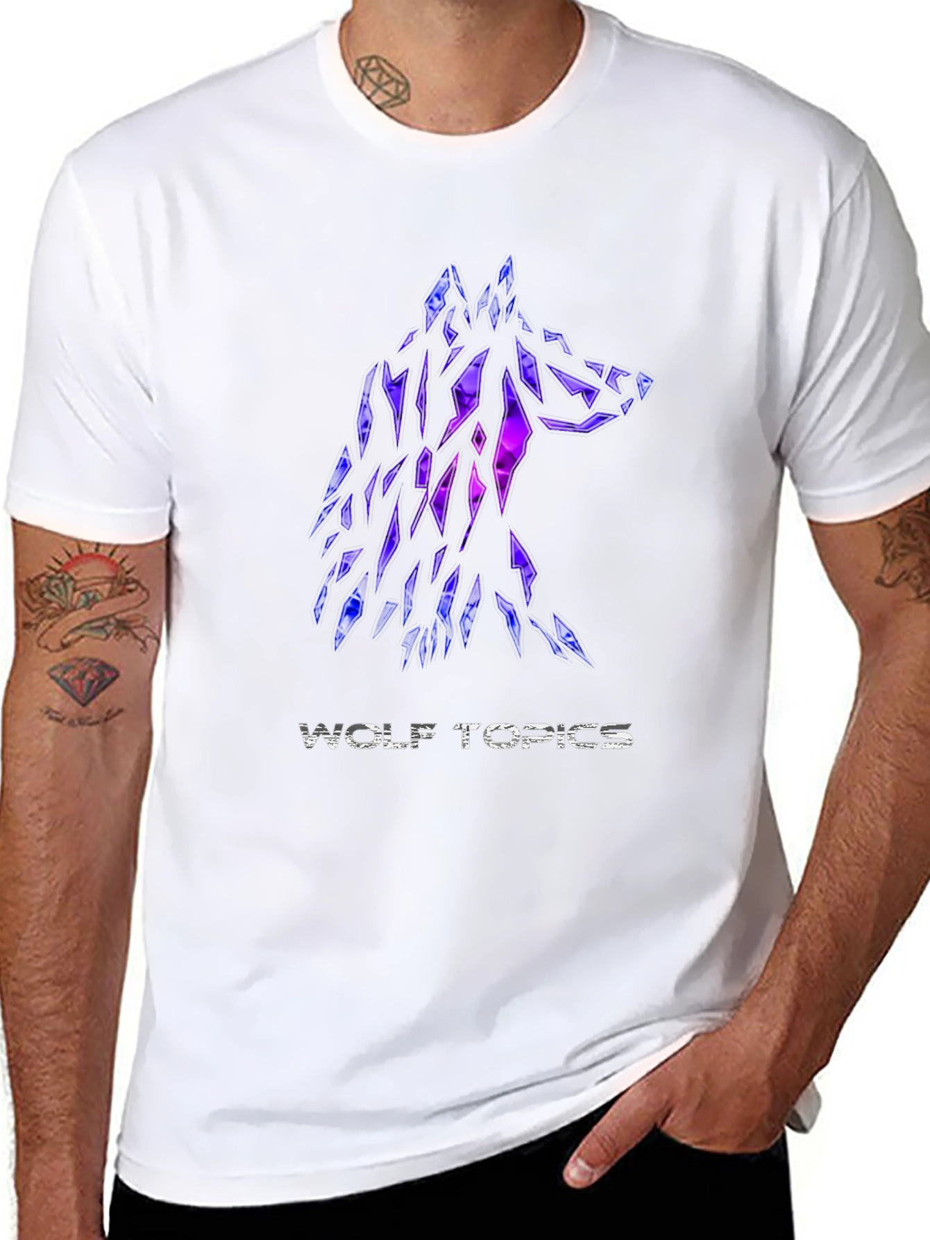 Wolf Topics Graphic Tee - Modern Black T-Shirt