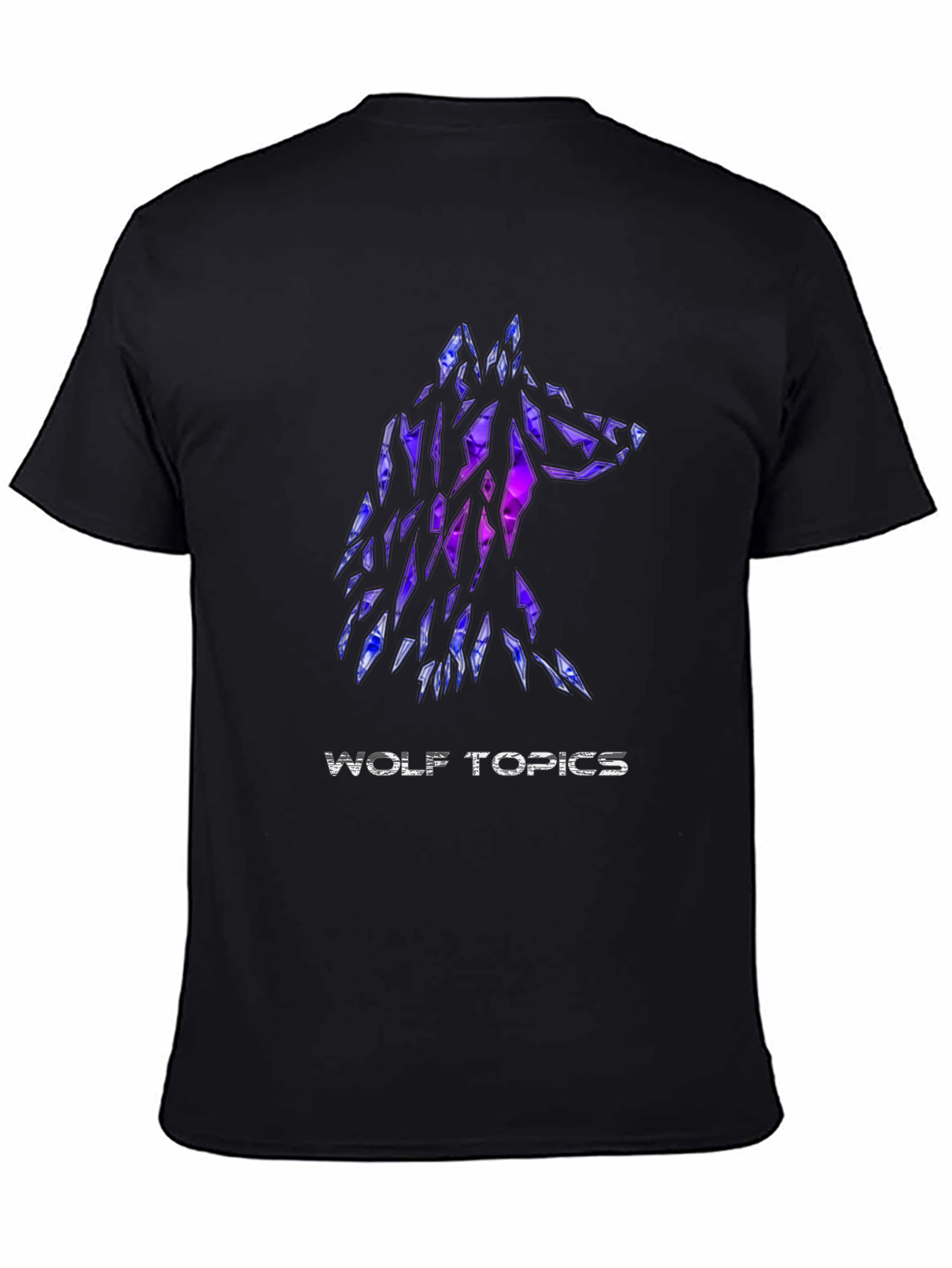 Wolf Topics Graphic Tee - Modern Black T-Shirt