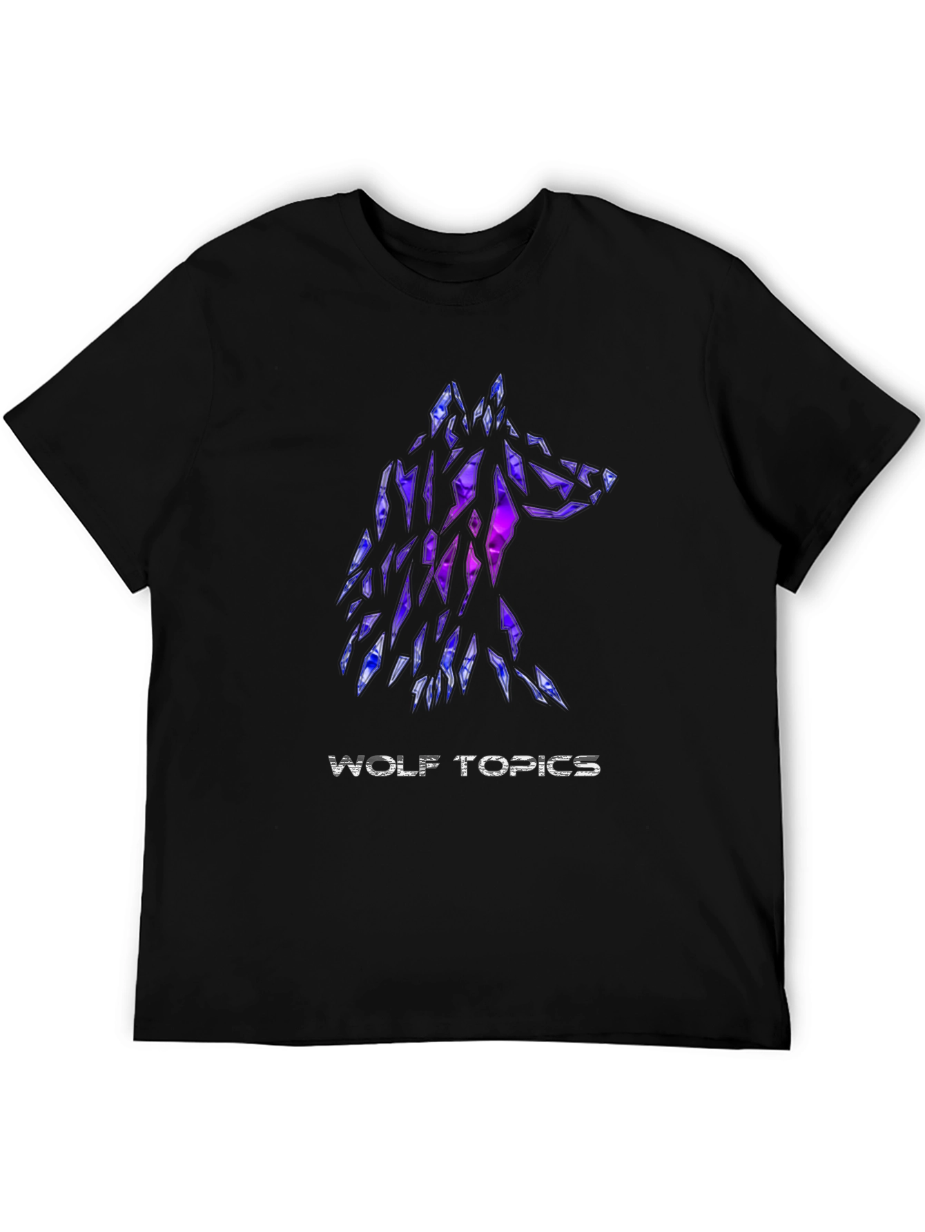 Wolf Topics Graphic Tee - Modern Black T-Shirt