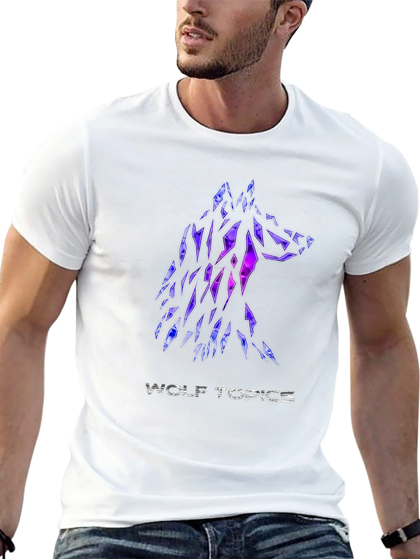 Wolf Topics Graphic Tee - Modern Black T-Shirt