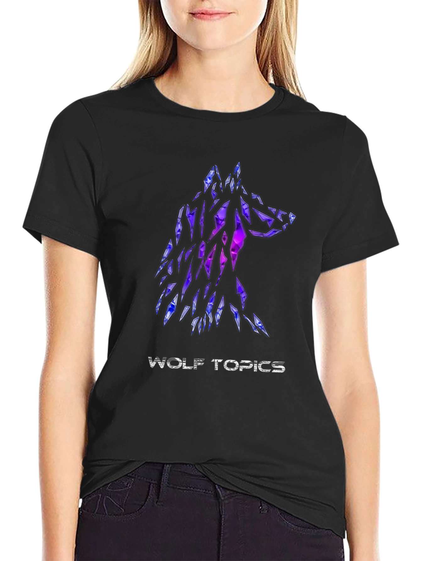 Wolf Topics Graphic Tee - Modern Black T-Shirt