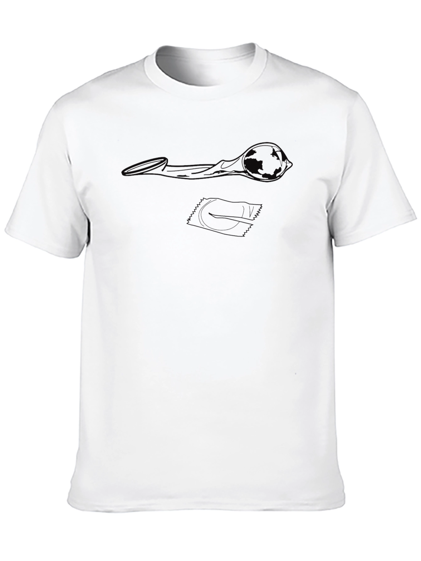 Mens Black T-Shirt - Novelty Condom Graphic Tee