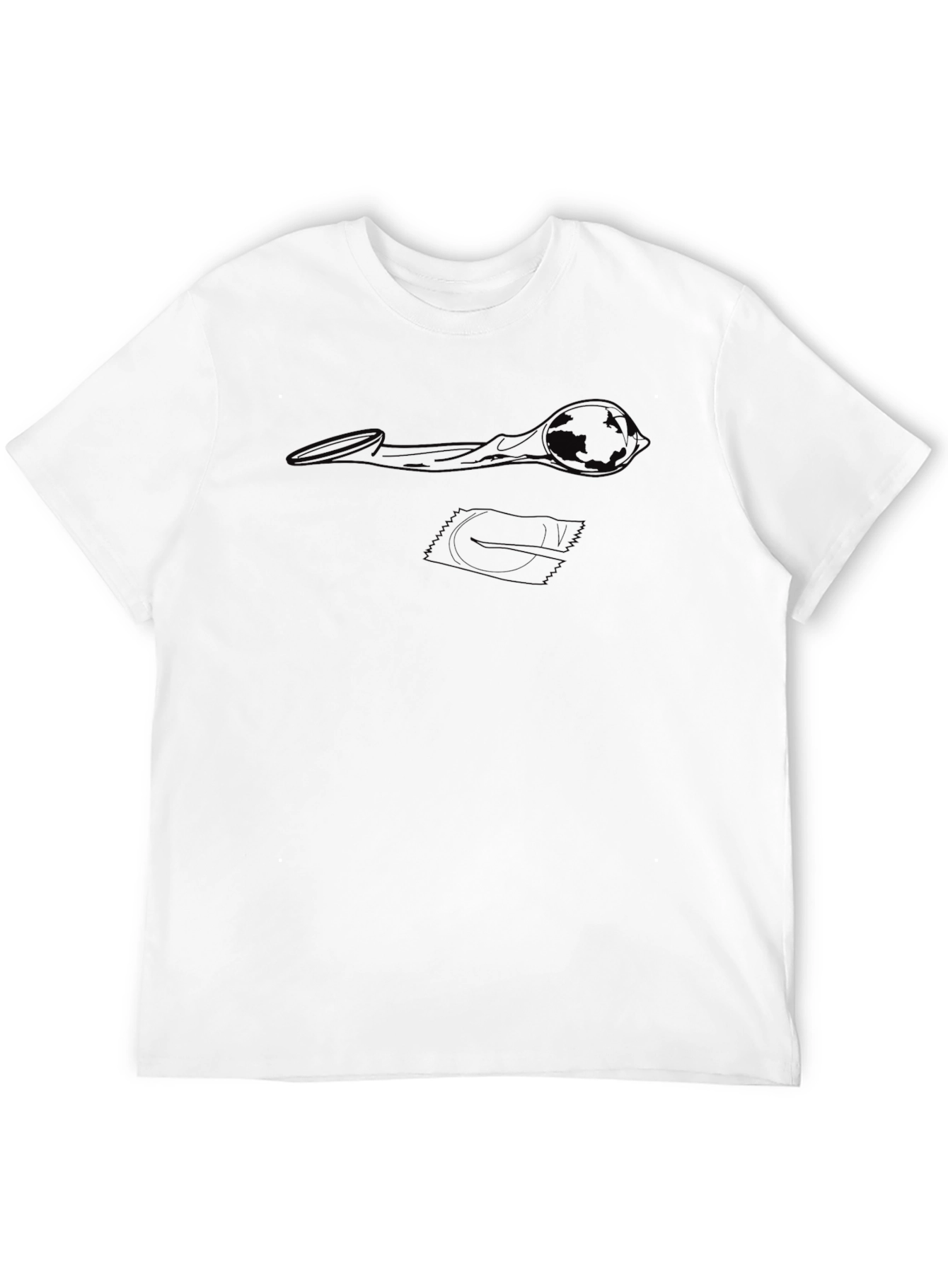 Mens Black T-Shirt - Novelty Condom Graphic Tee