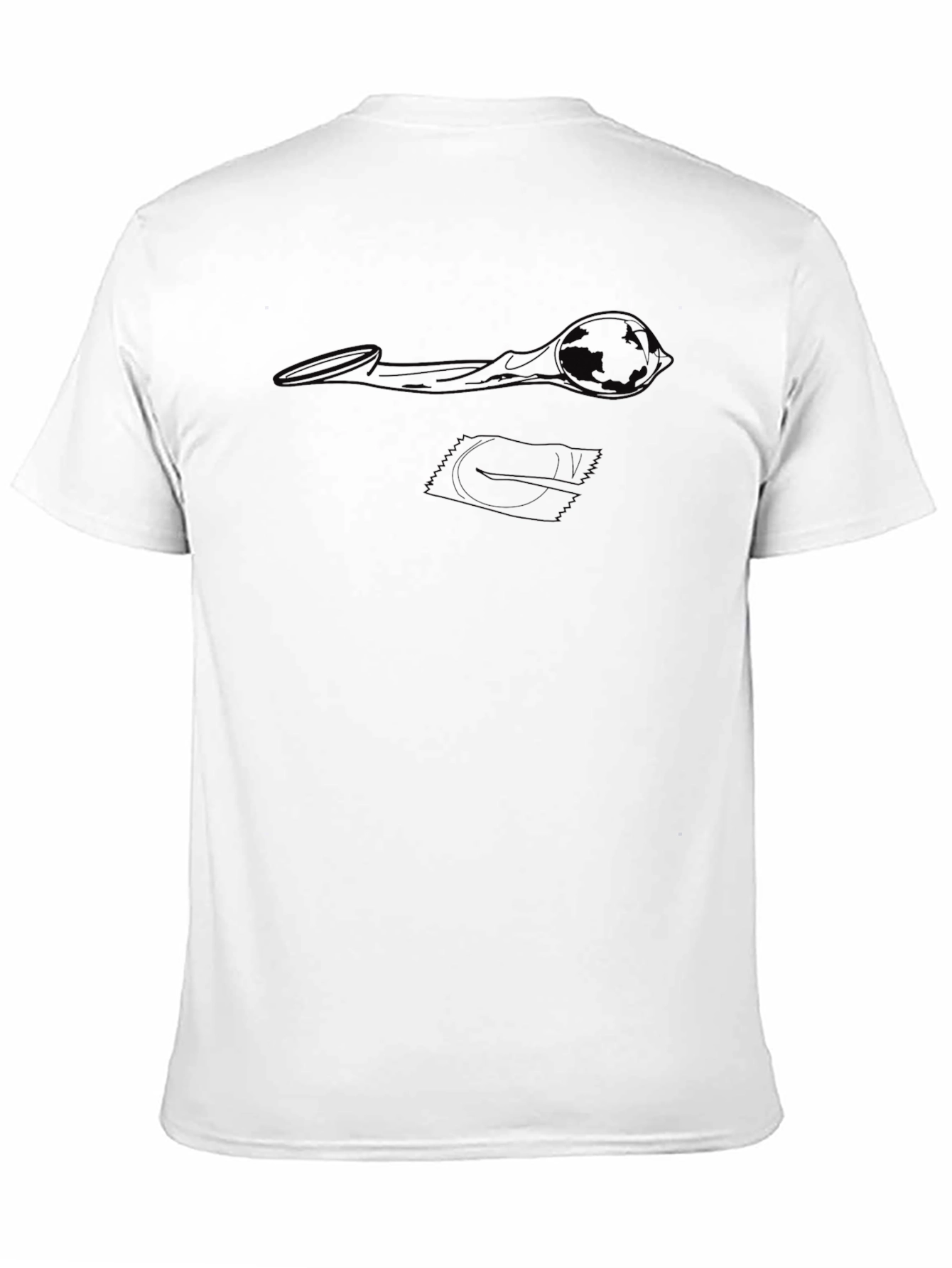 Mens Black T-Shirt - Novelty Condom Graphic Tee
