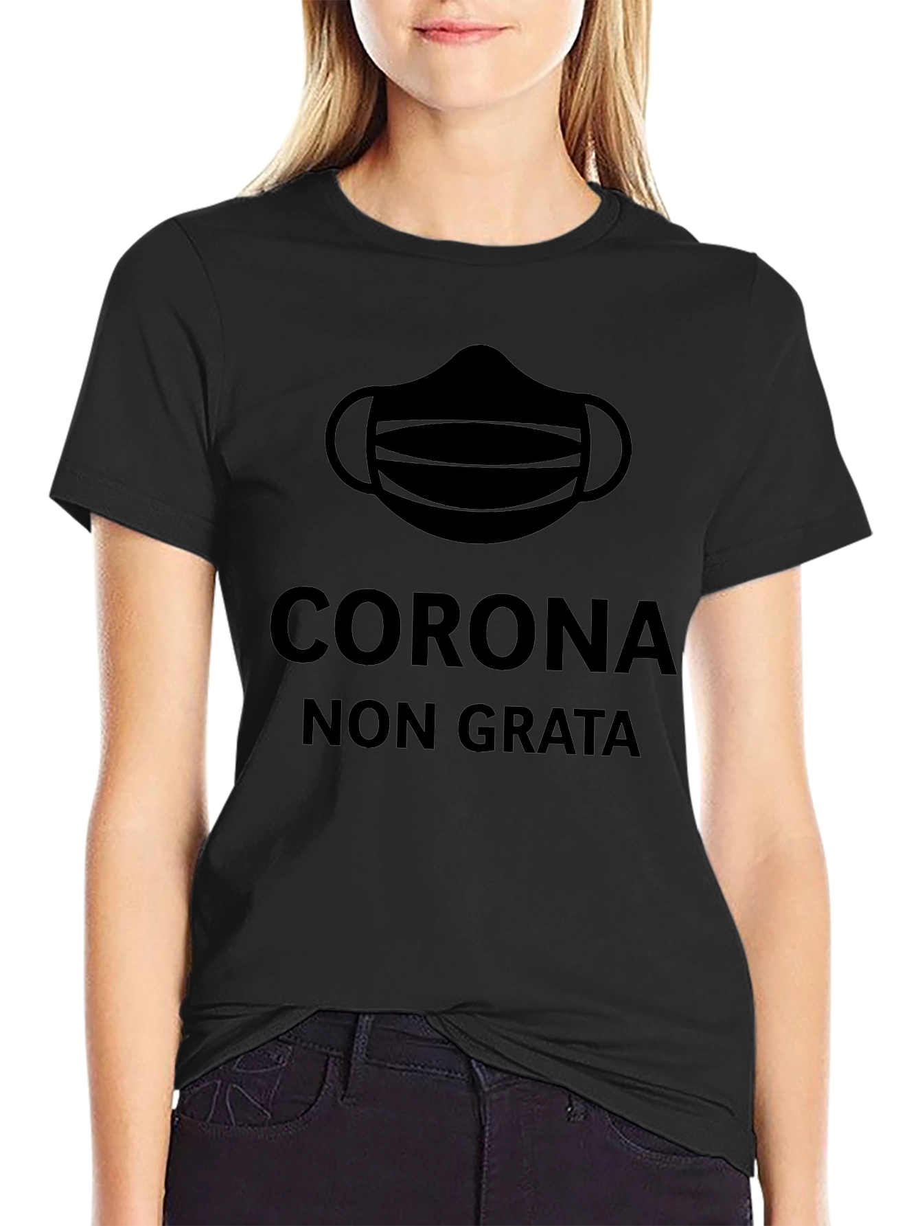 Corona Non Grata Black Graphic T-Shirt