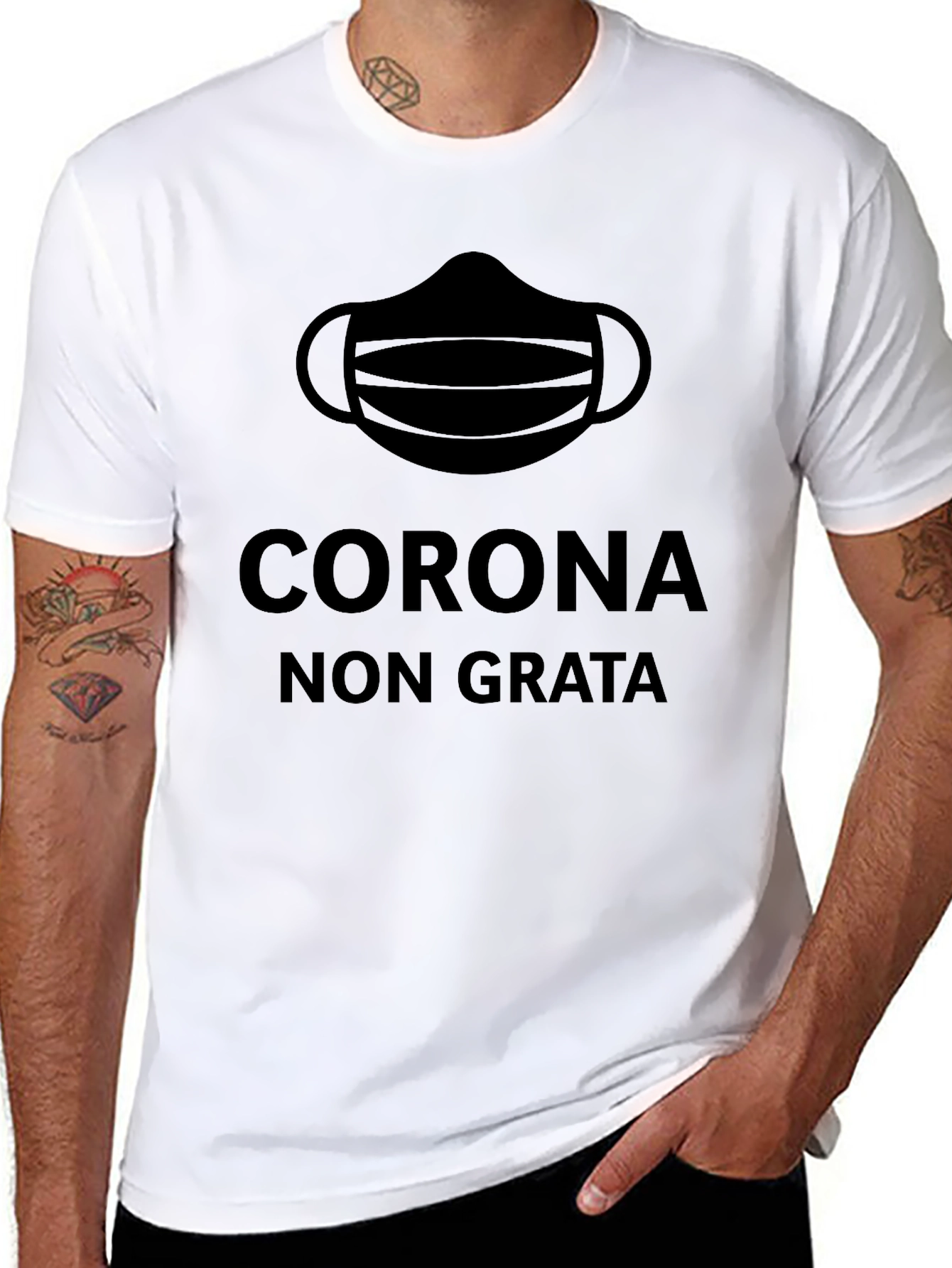 Corona Non Grata Black Graphic T-Shirt