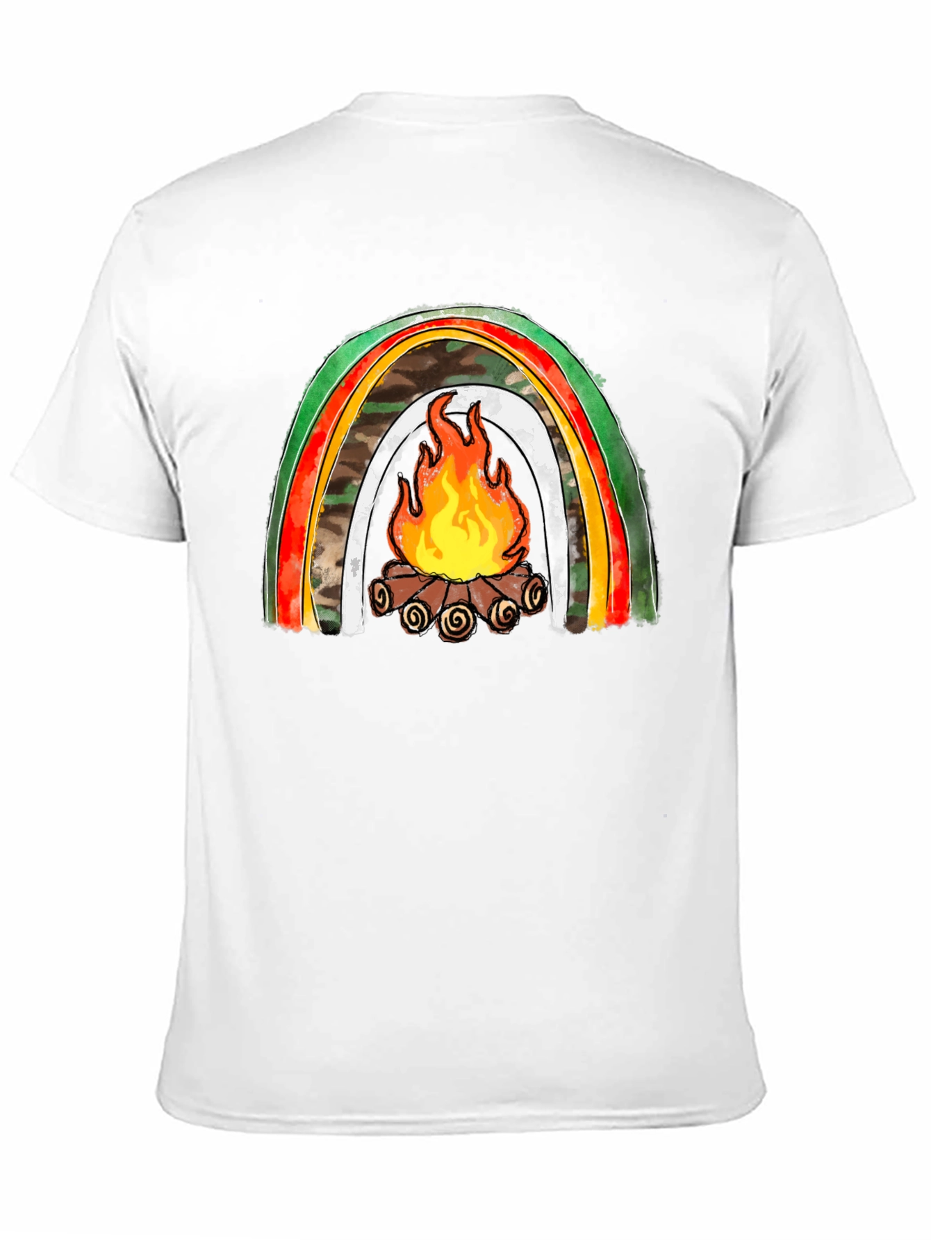 Camping Rainbow Campfire Graphic Tee