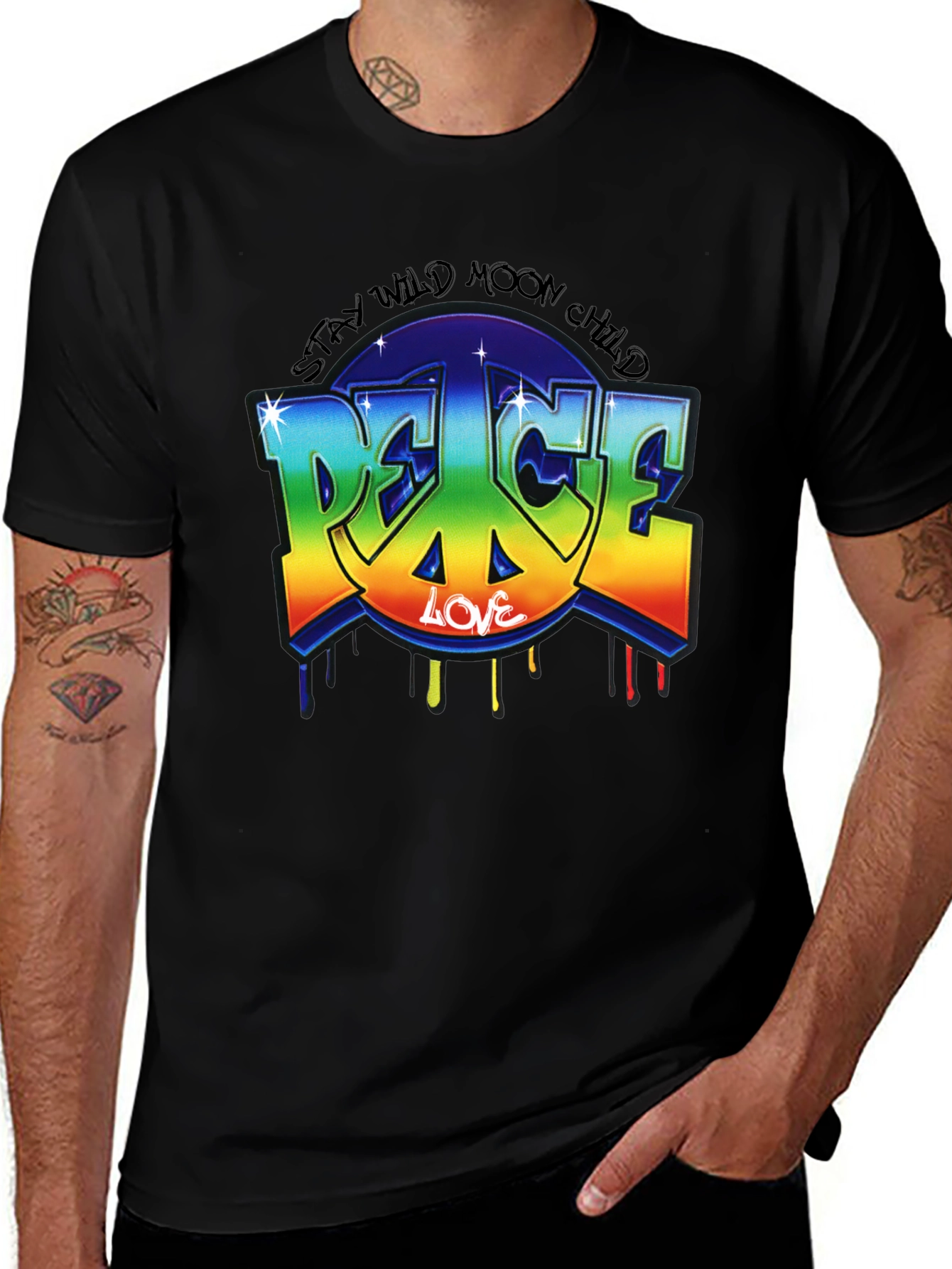 Peace Love Moon Child Graphic T-Shirt