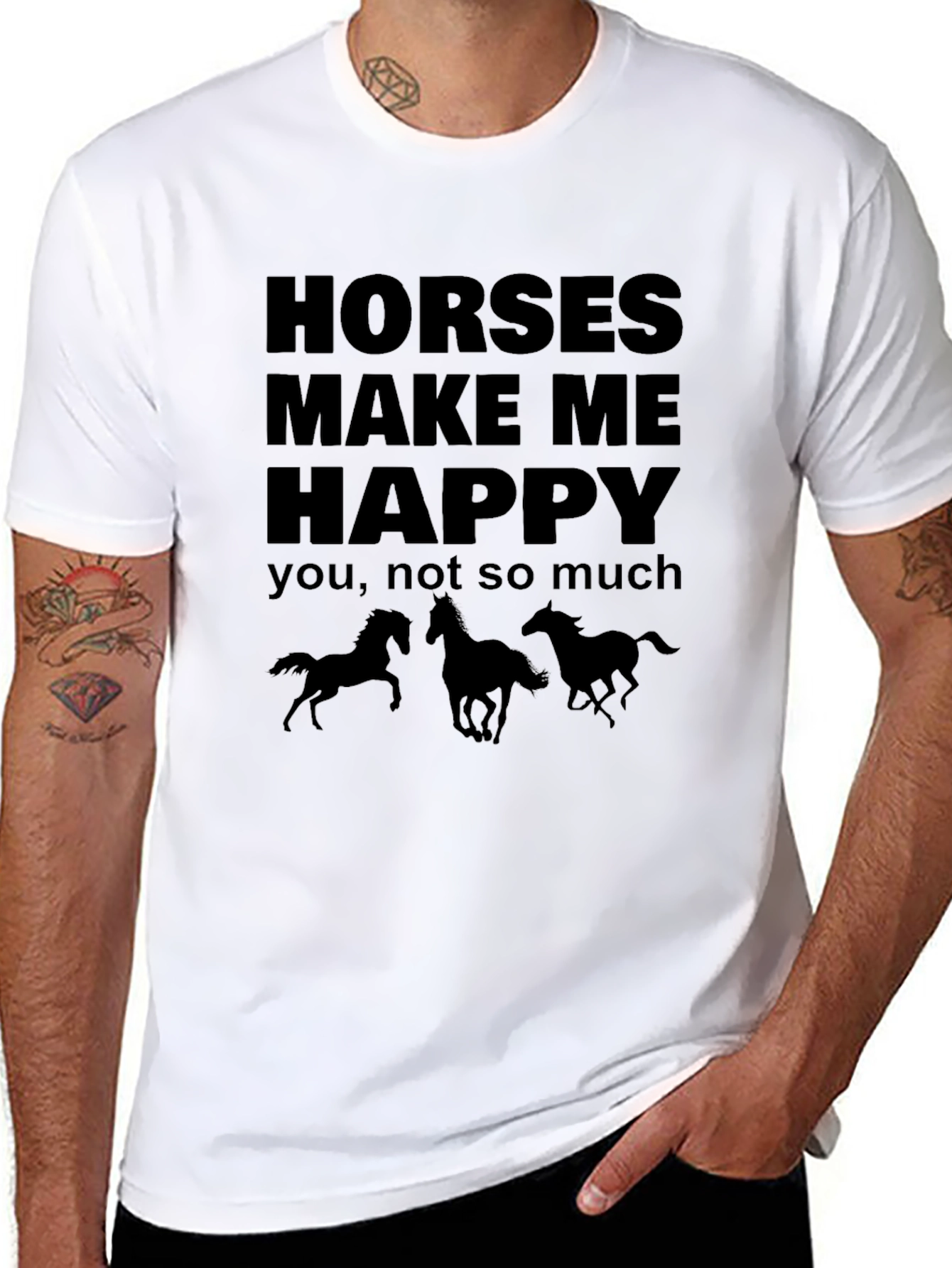 Horses Make Me Happy Graphic T-Shirt