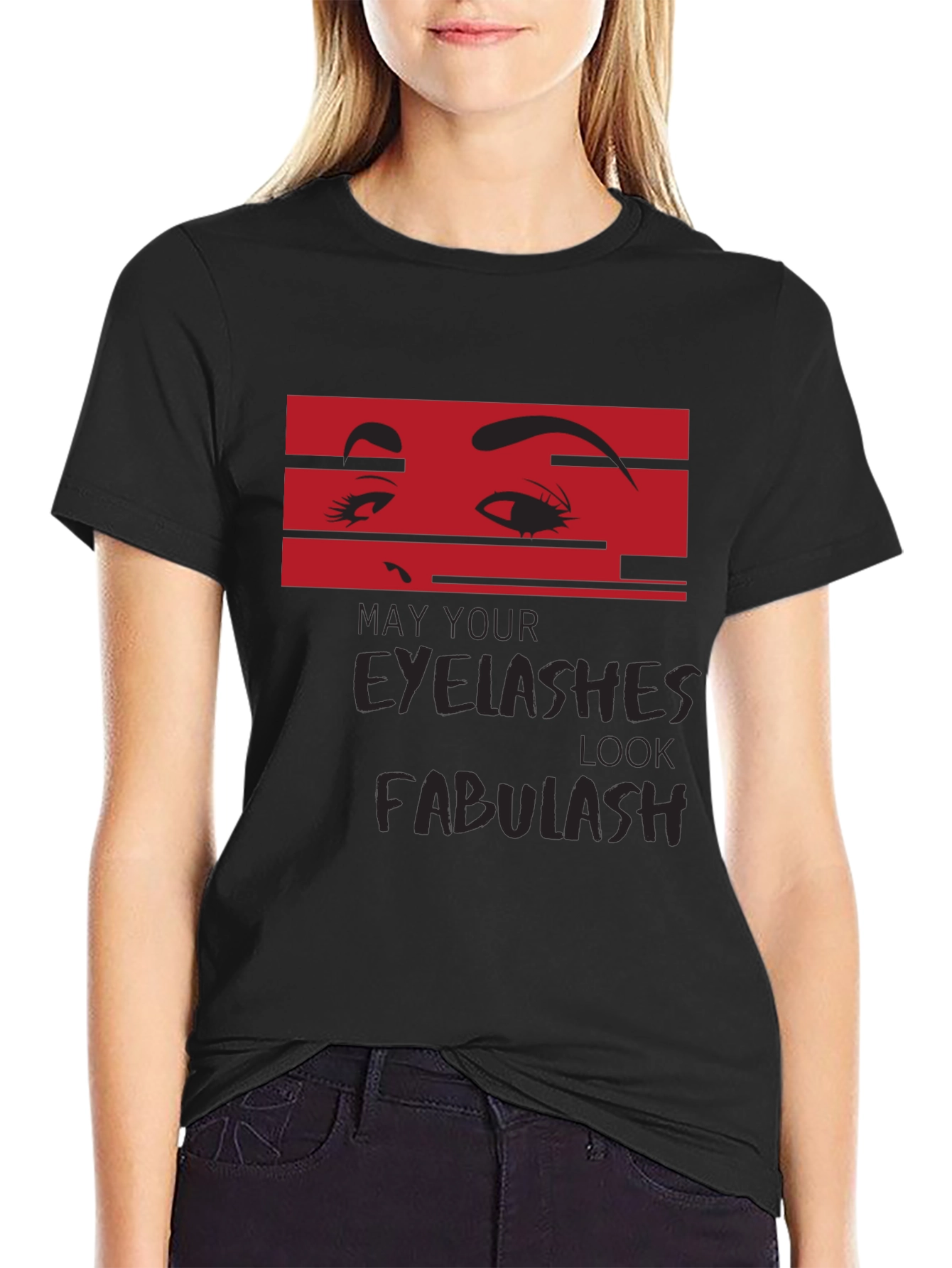 Eyelash Fabulash Graphic Tee - Trendy Black T-Shirt