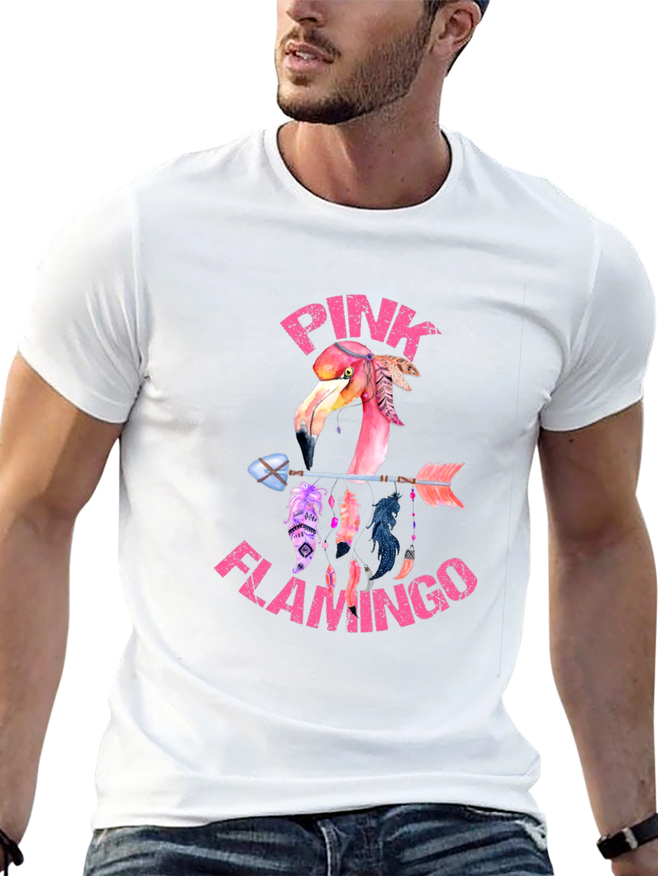 Pink Flamingo Arrow T-Shirt - Unique Graphic Tee