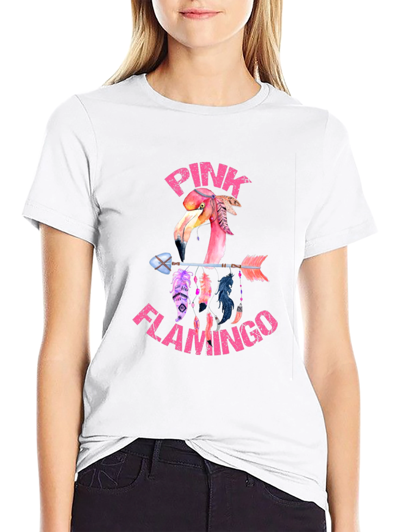 Pink Flamingo Arrow T-Shirt - Unique Graphic Tee