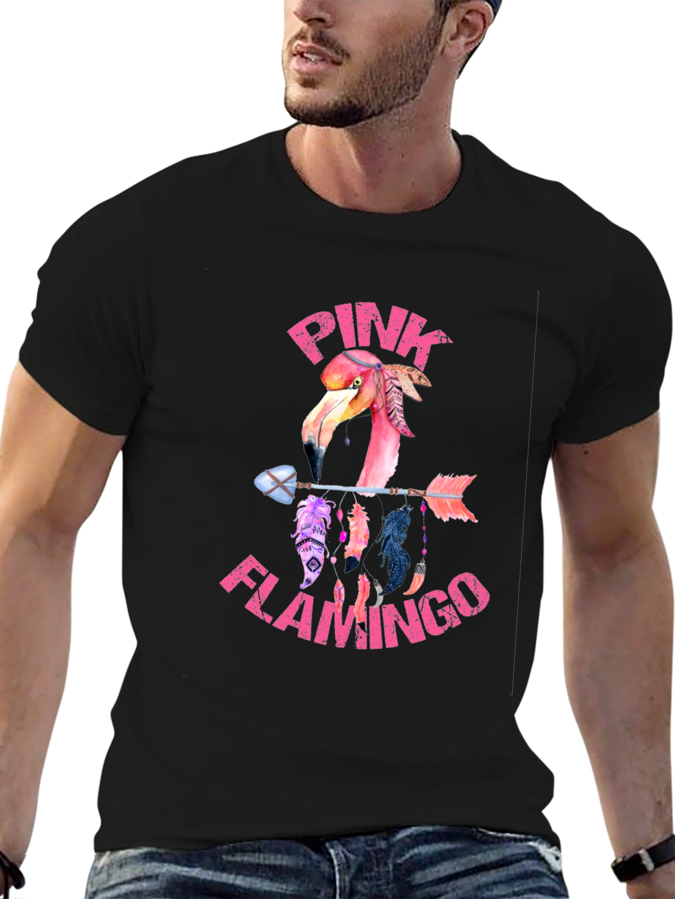 Pink Flamingo Arrow T-Shirt - Unique Graphic Tee