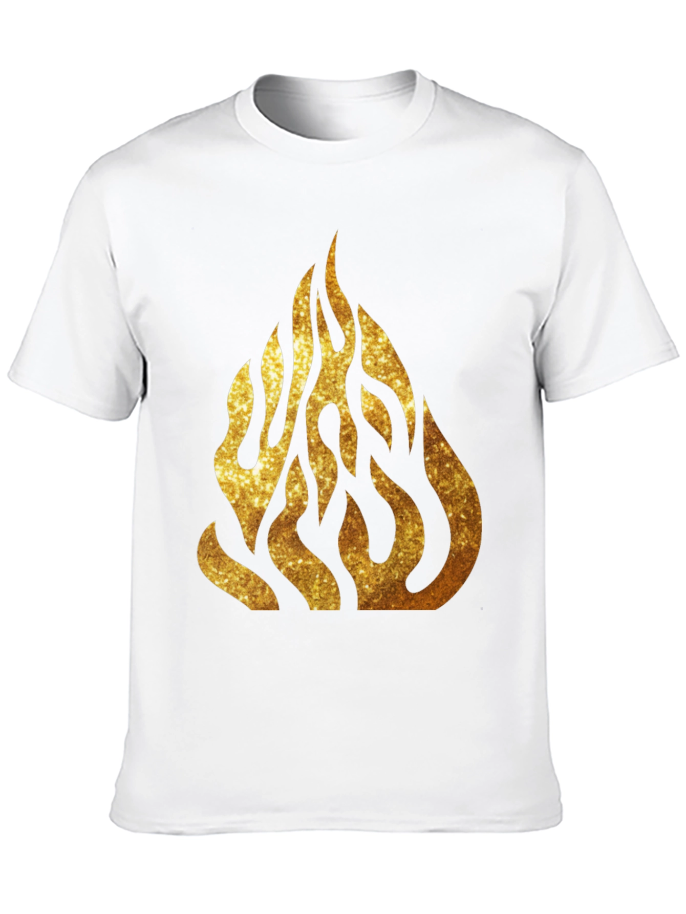 Golden Flame Graphic Black T-Shirt