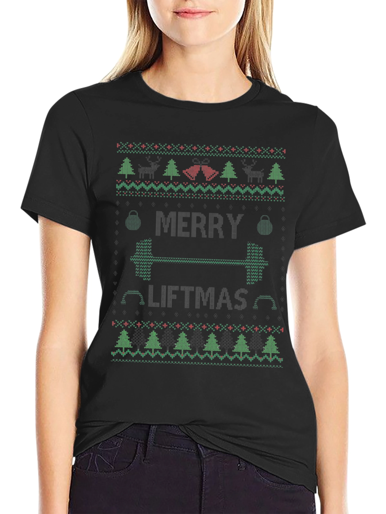 Merry Liftmas Ugly Christmas Sweater Workout T-Shirt