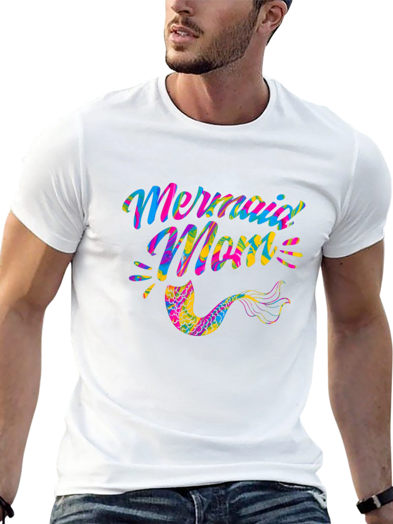 Mermaid Mom Black Graphic Tee