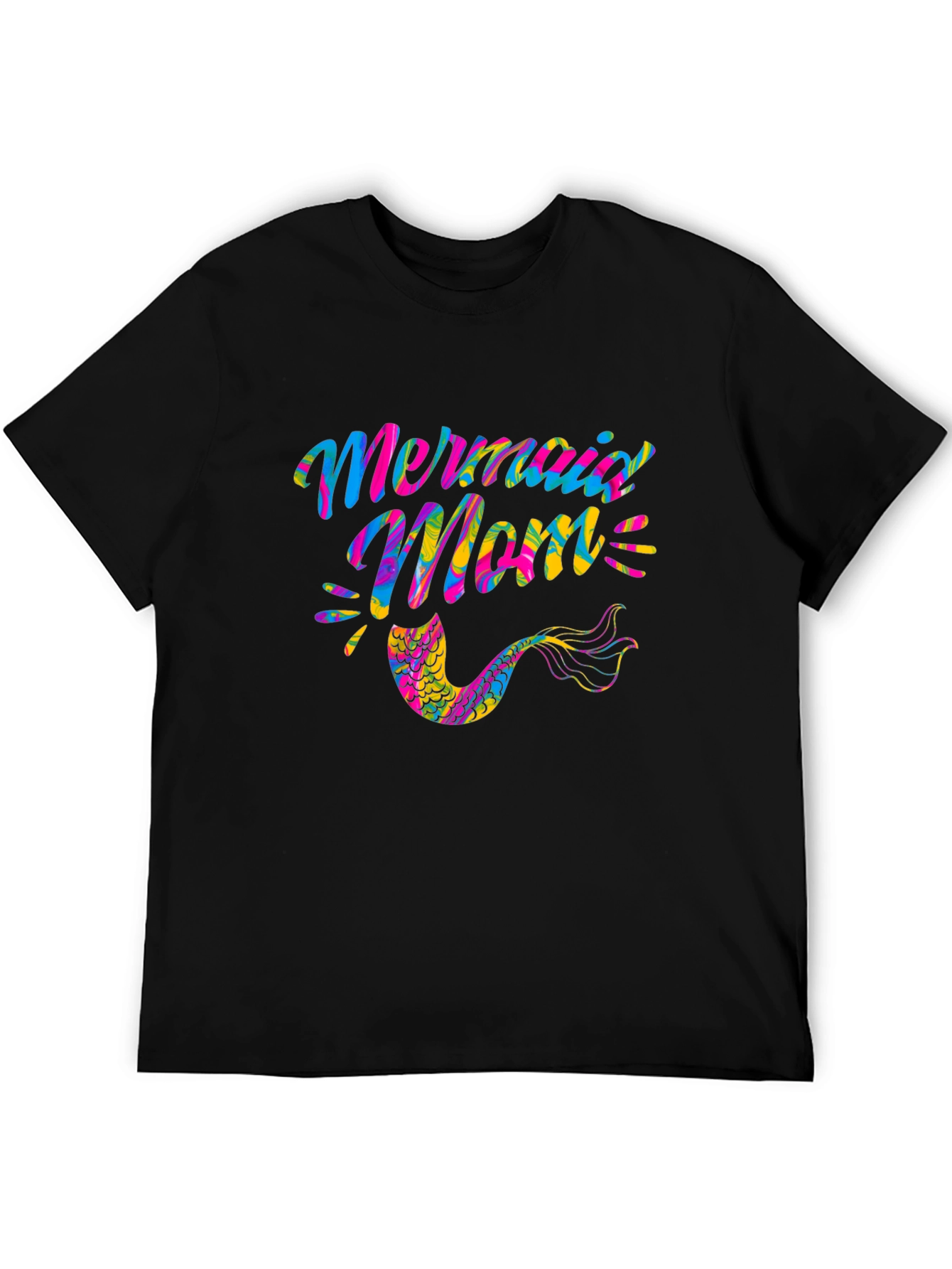 Mermaid Mom Black Graphic Tee