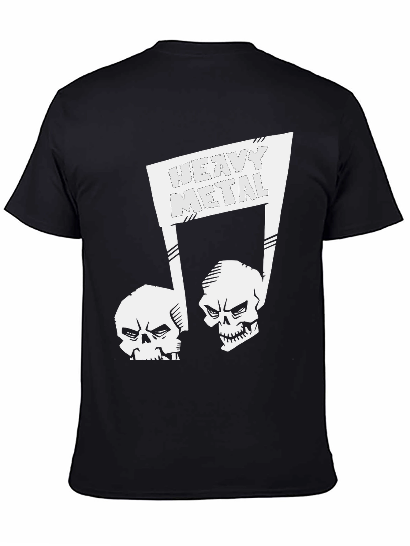 Heavy Metal Skulls Black Graphic T-Shirt
