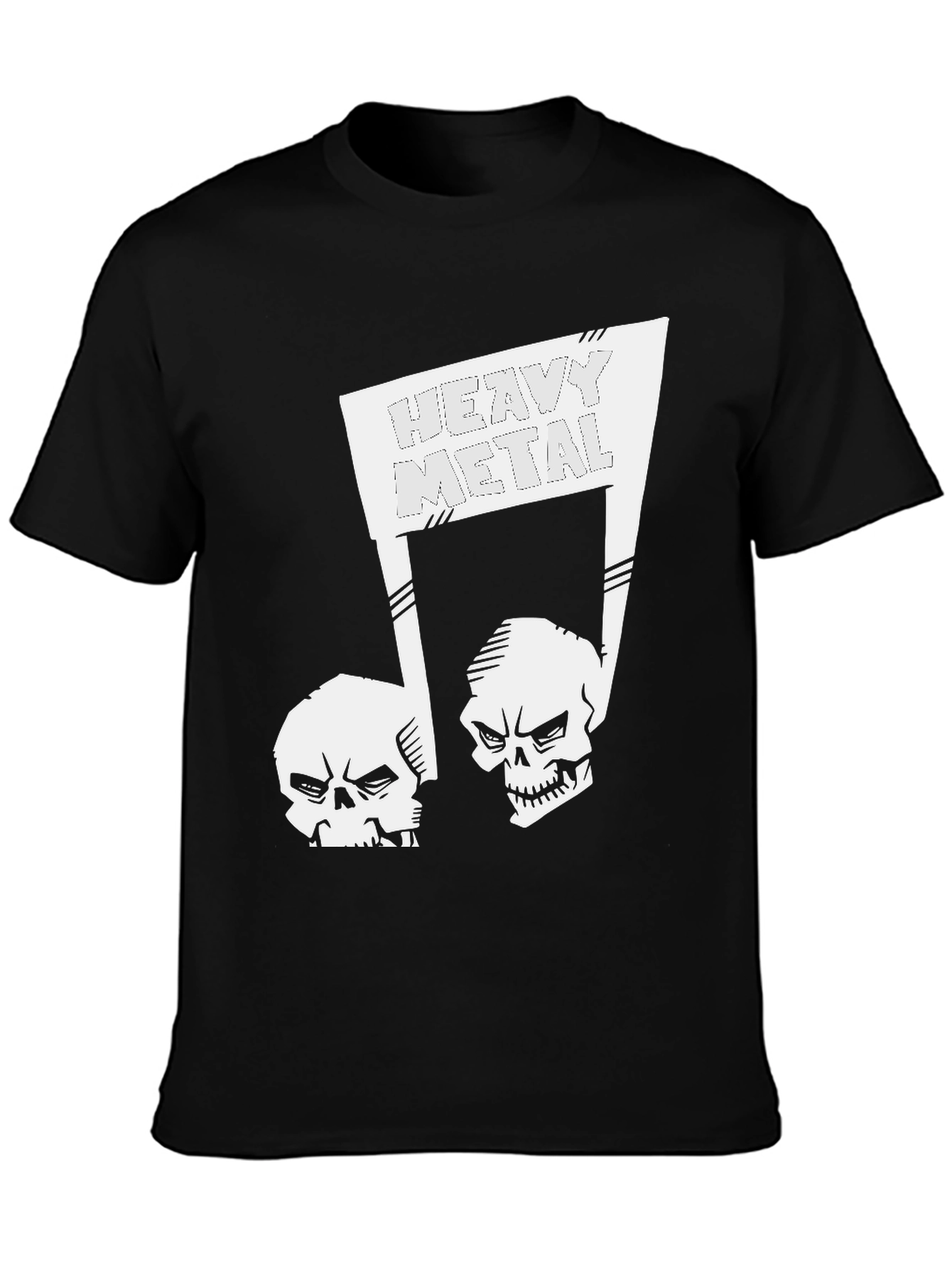 Heavy Metal Skulls Black Graphic T-Shirt