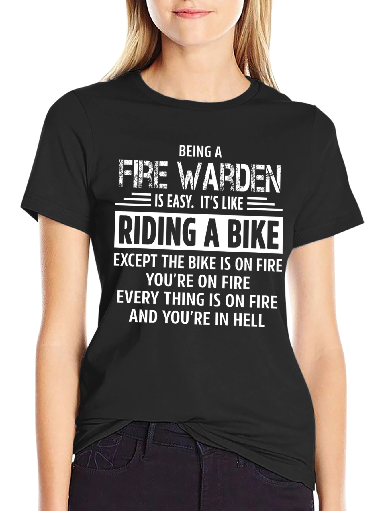Fire Warden Bike Ride T-Shirt: Hellish Humor