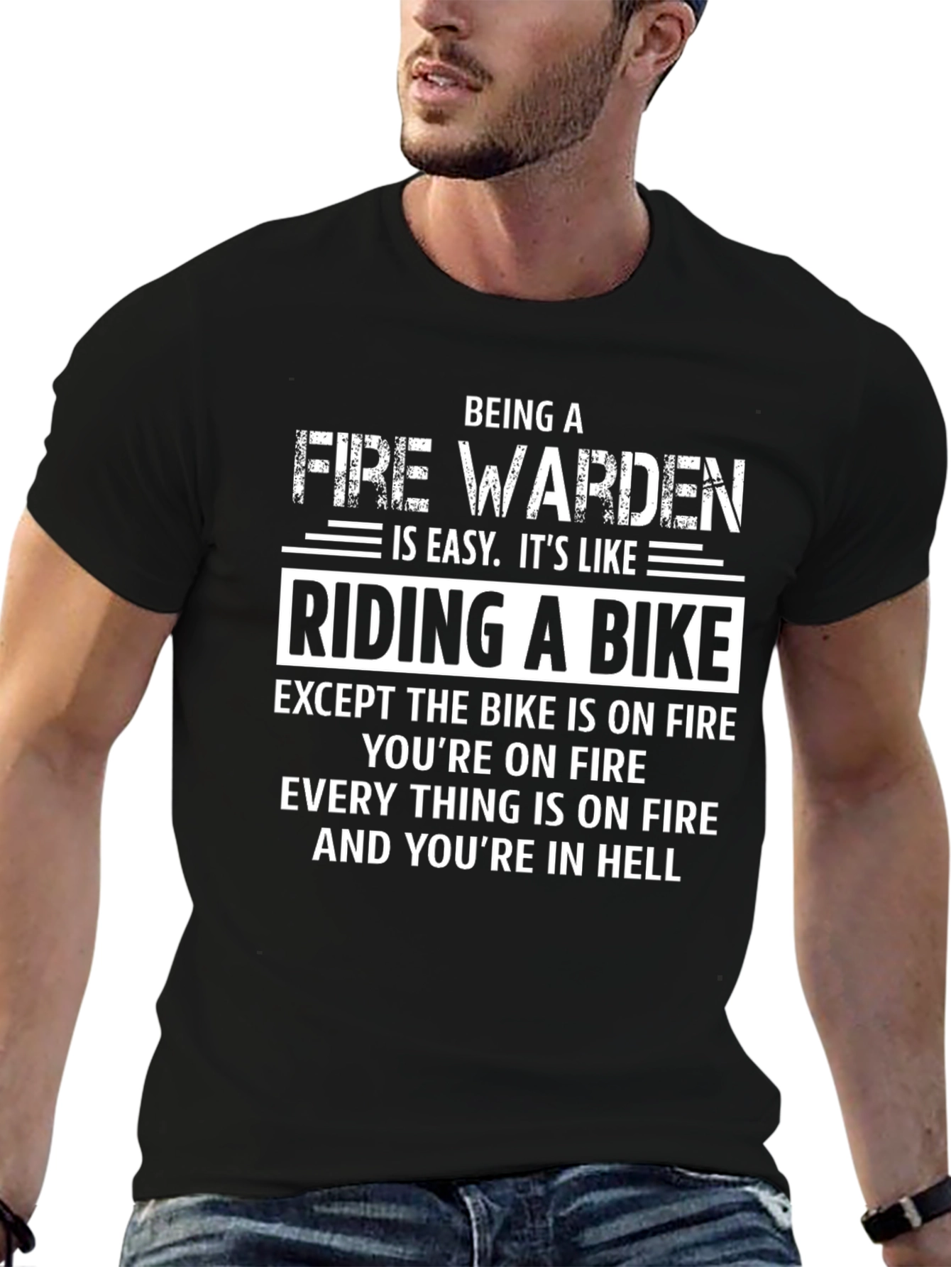 Fire Warden Bike Ride T-Shirt: Hellish Humor