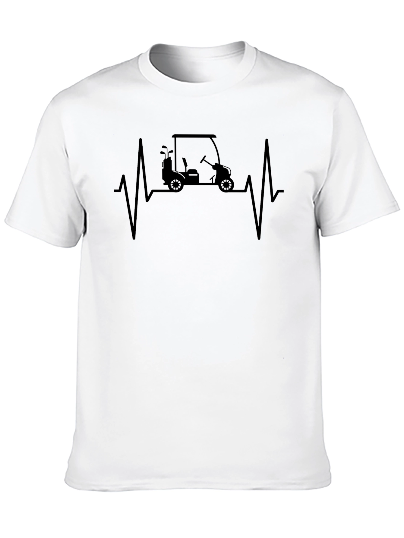 Golf Cart Heartbeat T-Shirt - Golfer Gift