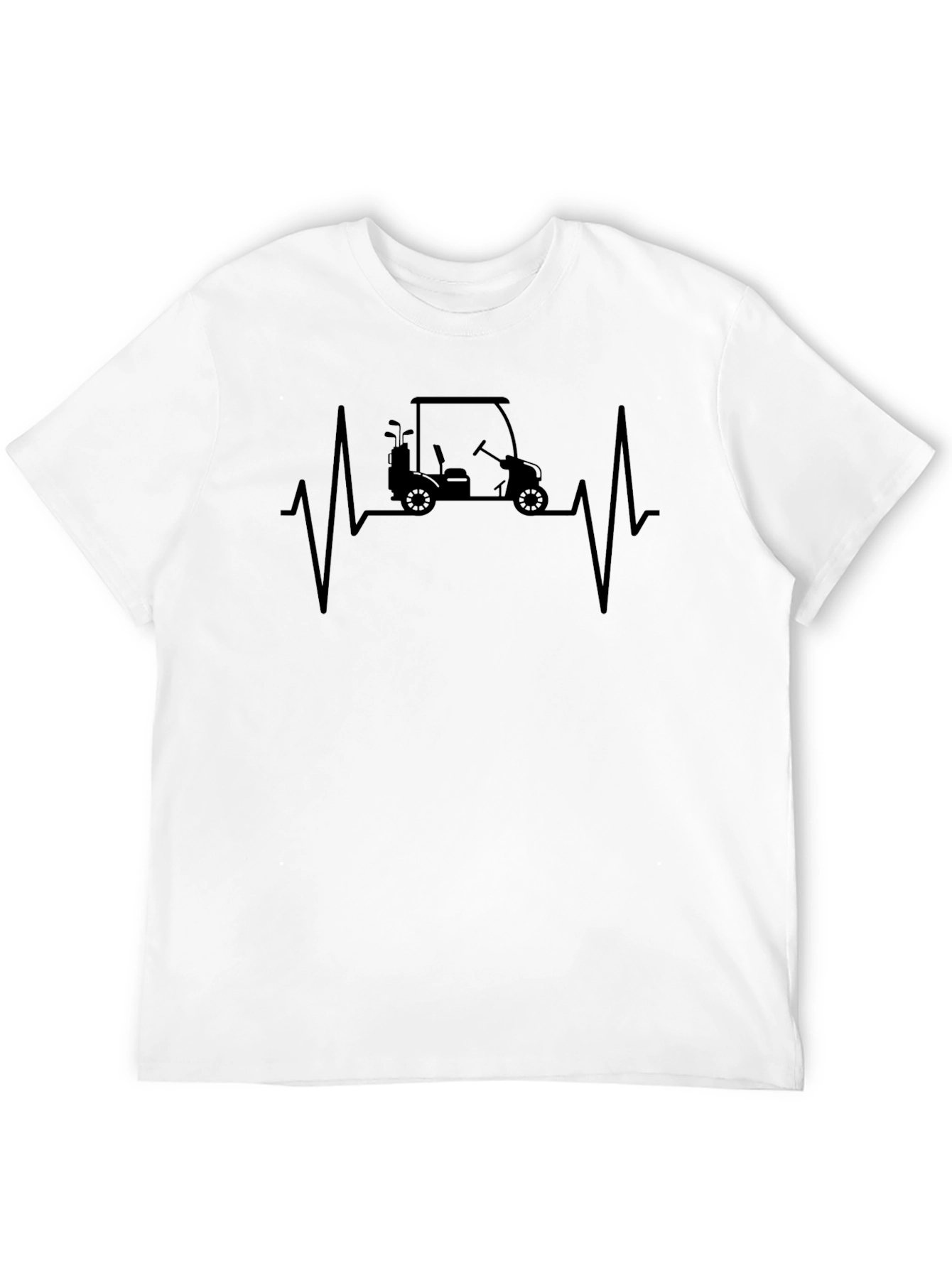 Golf Cart Heartbeat T-Shirt - Golfer Gift