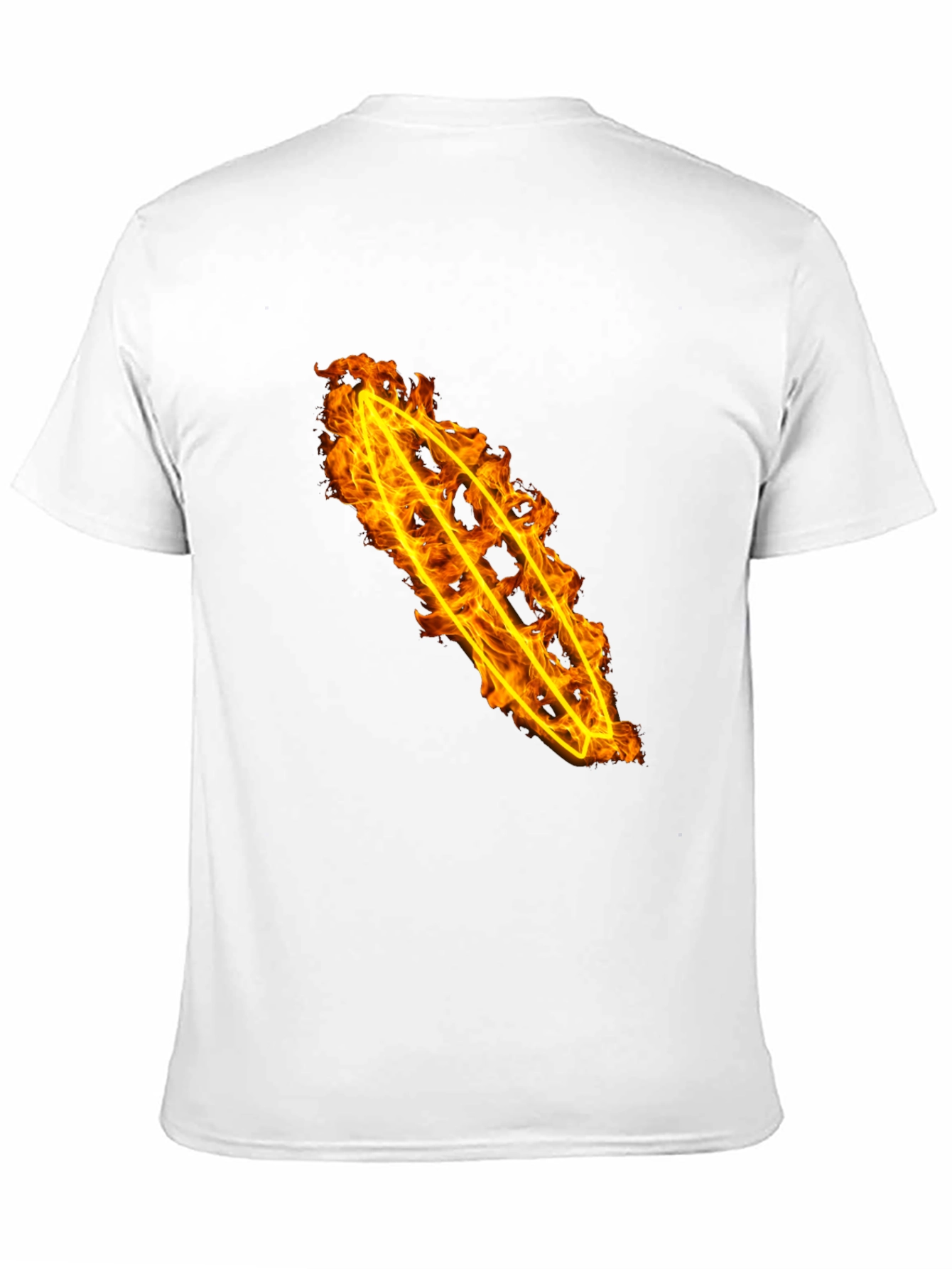 Fiery Flame Design Black Cotton Tee