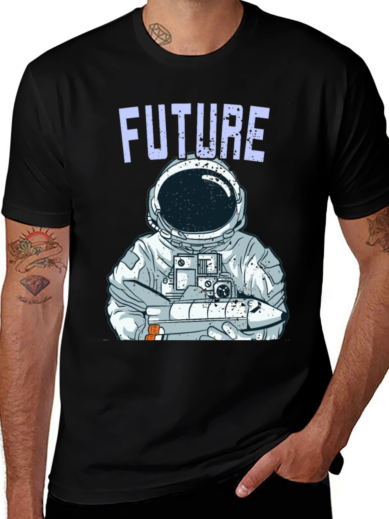 Future Astronaut Graphic T-Shirt - Trendy Spaceman Design