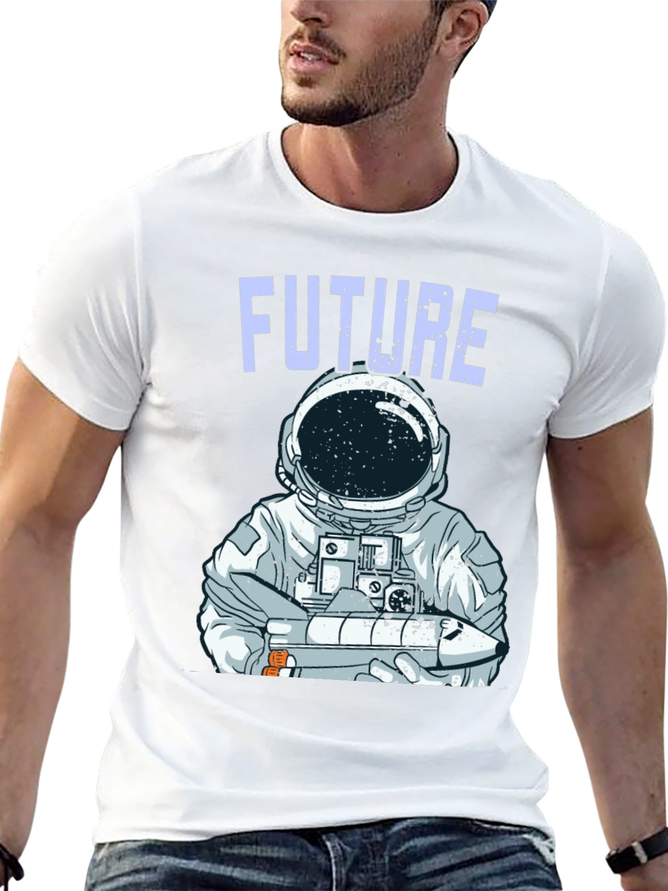 Future Astronaut Graphic T-Shirt - Trendy Spaceman Design