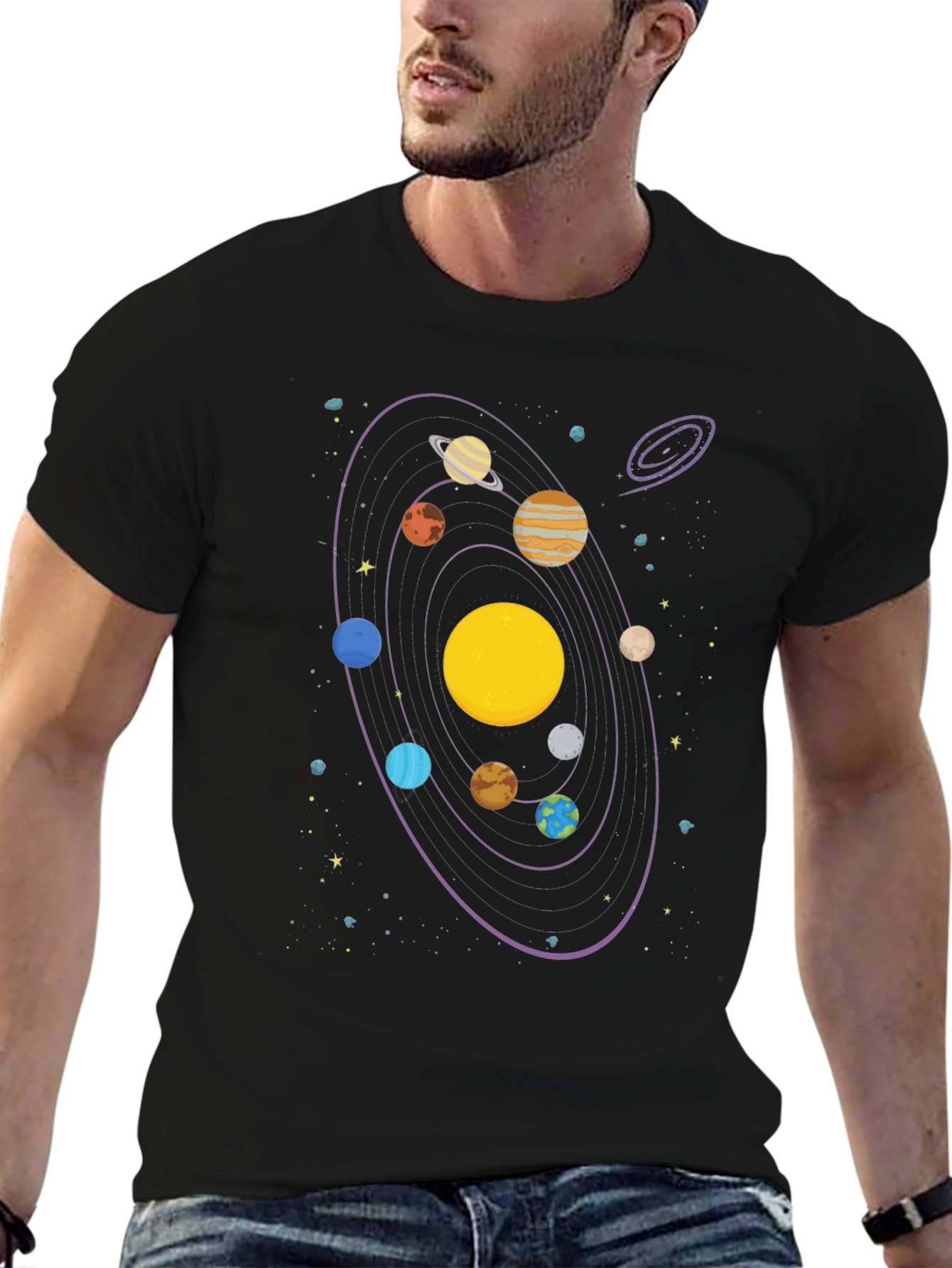 Solar System Graphic Tee - Astronomy Style