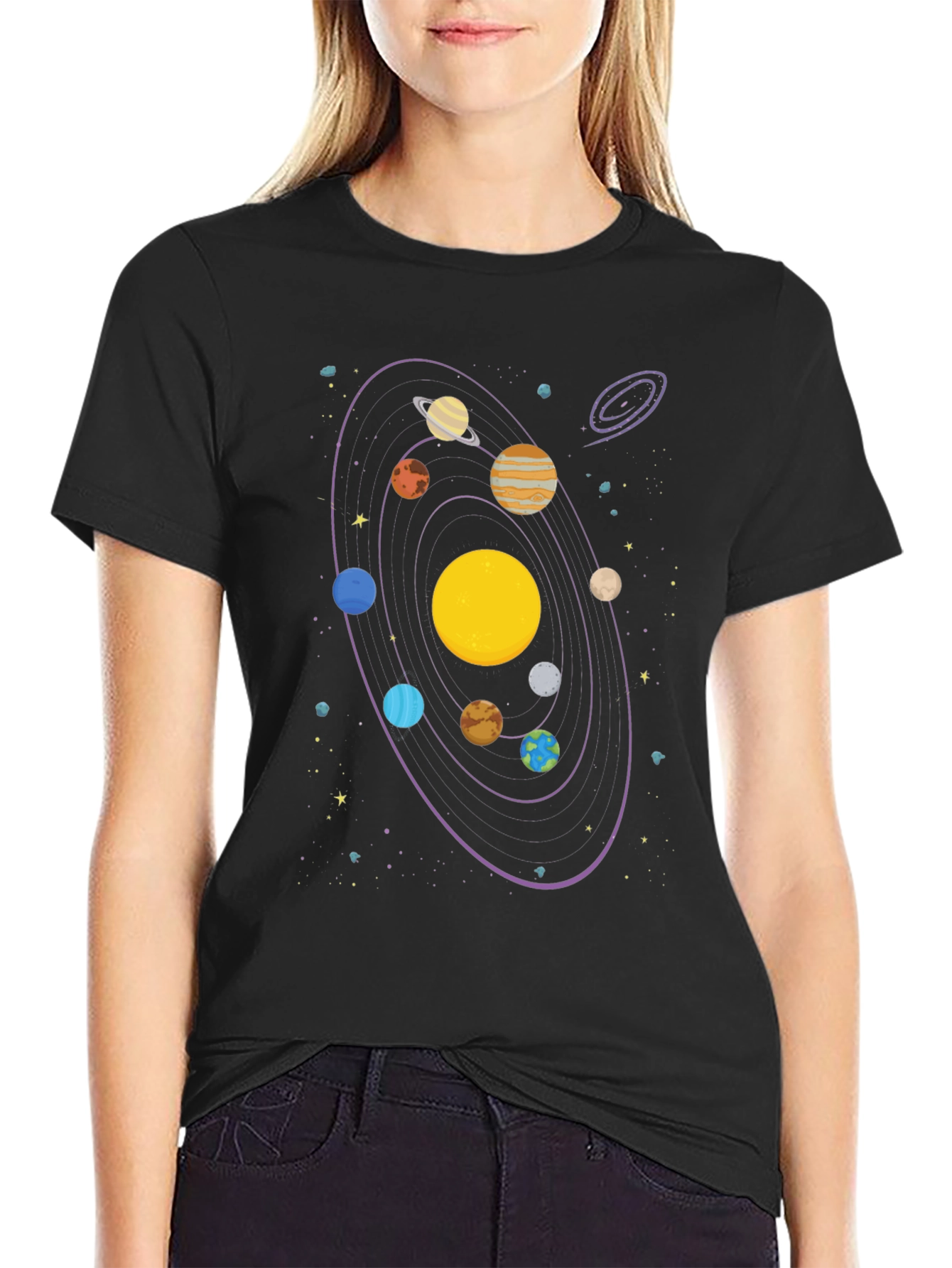 Solar System Graphic Tee - Astronomy Style