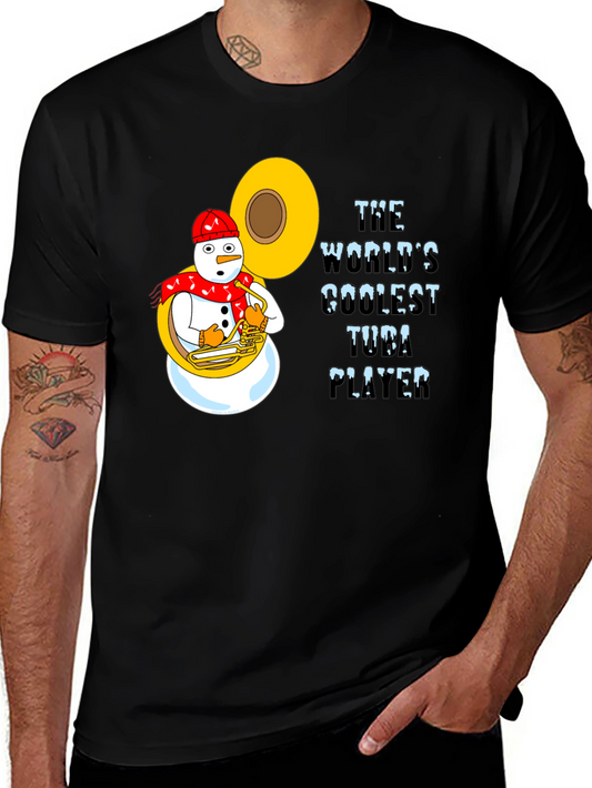 Coolest Tuba Player Snowman Graphic Tee
